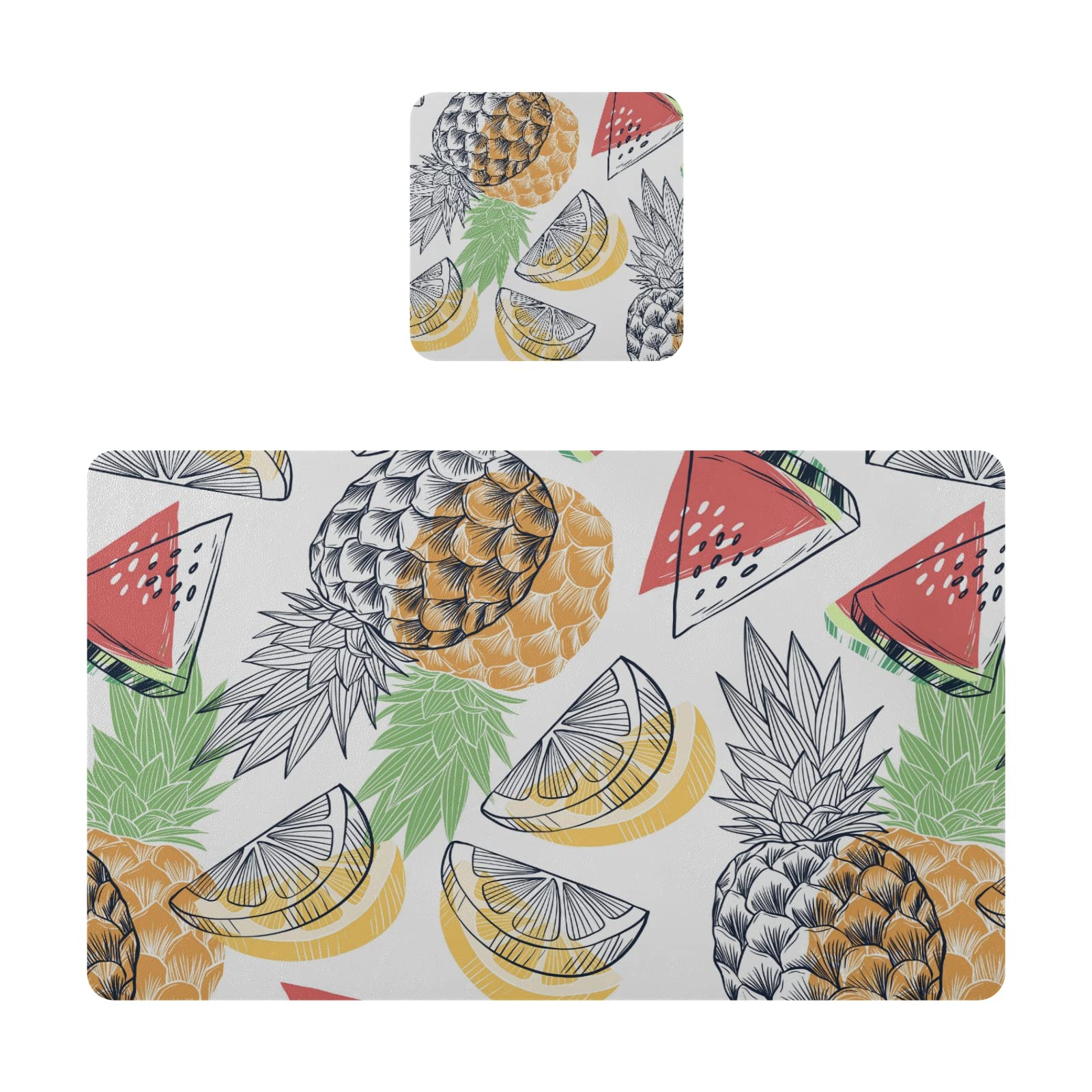 Pineapple Watermelon Placemat Set of 4 - Heat Resistant, Non-Slip, Waterproof Table Mats for Dining, Kitchen, Patio - Perfect for Indoor and Outdoor Use