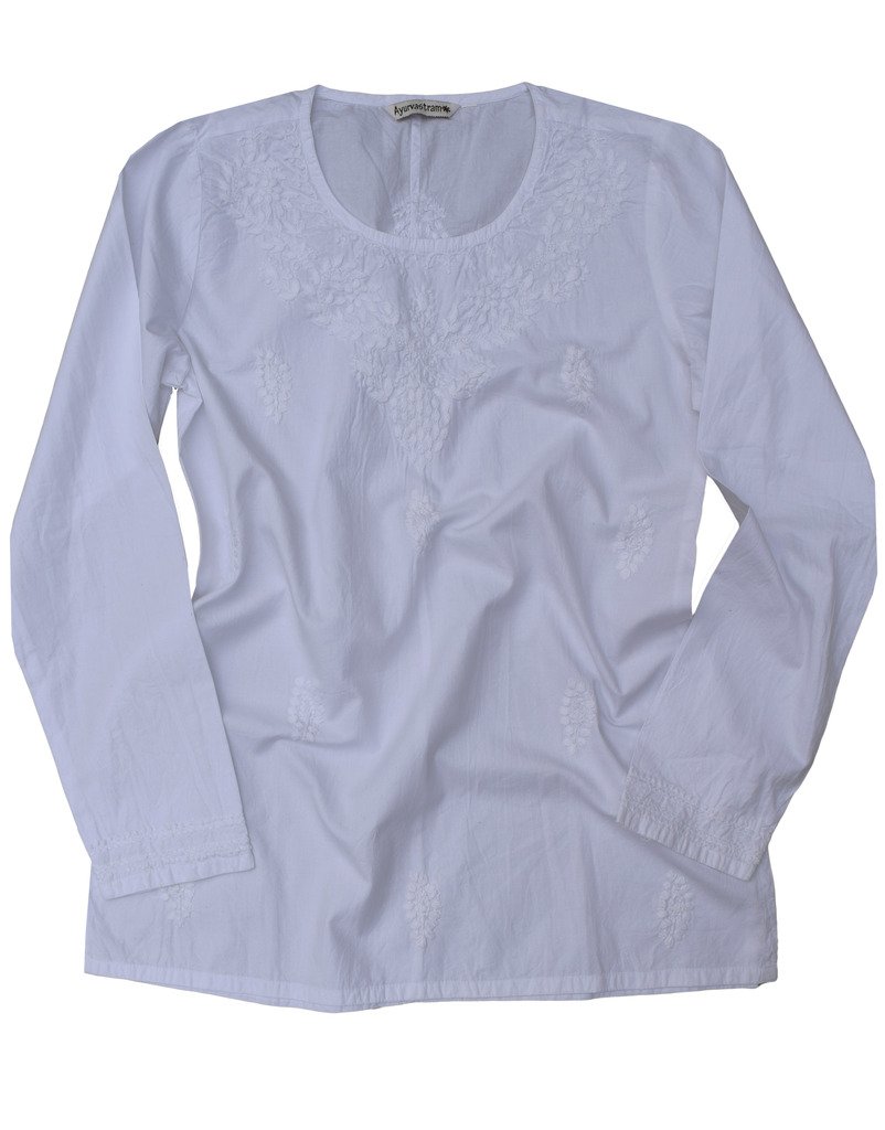 Hand Embroidered Cotton Tunic Top Kurti Blouse for Women | Elegant Indian Ethnic Wear for Casual Outings & Festive Occasions