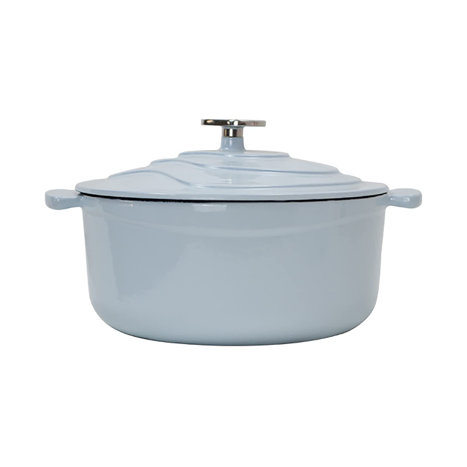 2.45-Quart Enameled Cast Iron Dutch Oven - Non-Stick Round Ceramic Casserole Pot, Blue (2.7L) - Perfect for Baking, Stewing & Serving Dishes at Home or Camping
