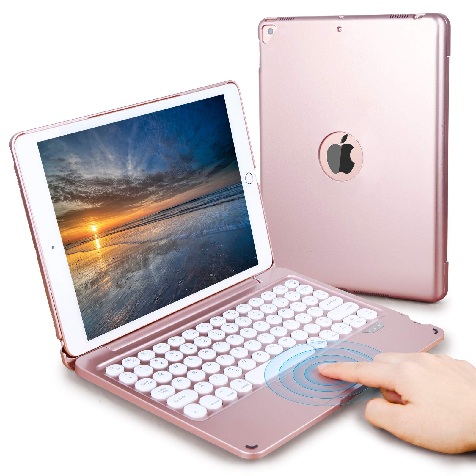 Bluetooth Keyboard Case with Touchpad for iPad 9th/8th/7th Gen, iPad Air 3rd & iPad Pro 10.5