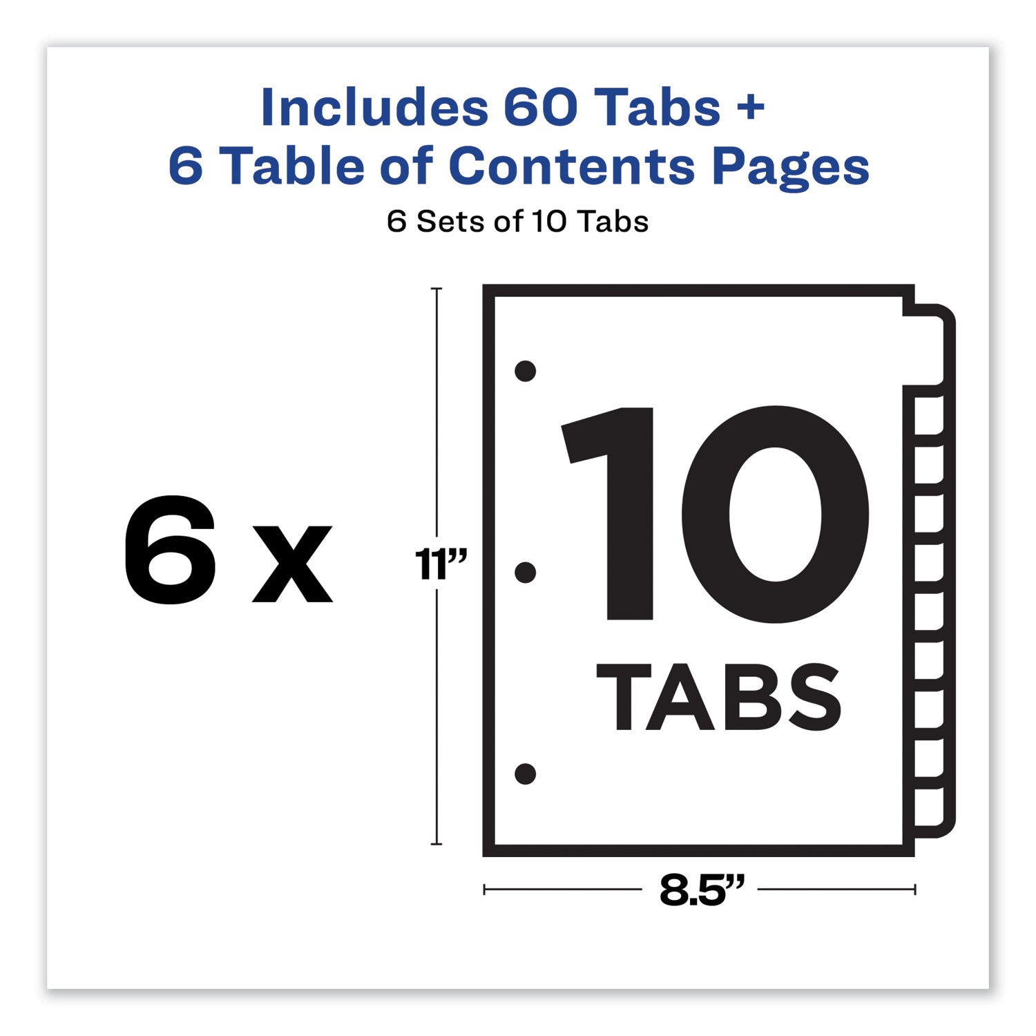 Avery Customizable TOC Ready Index Multicolor Tab Dividers - 10 Tabs (1-10), 11