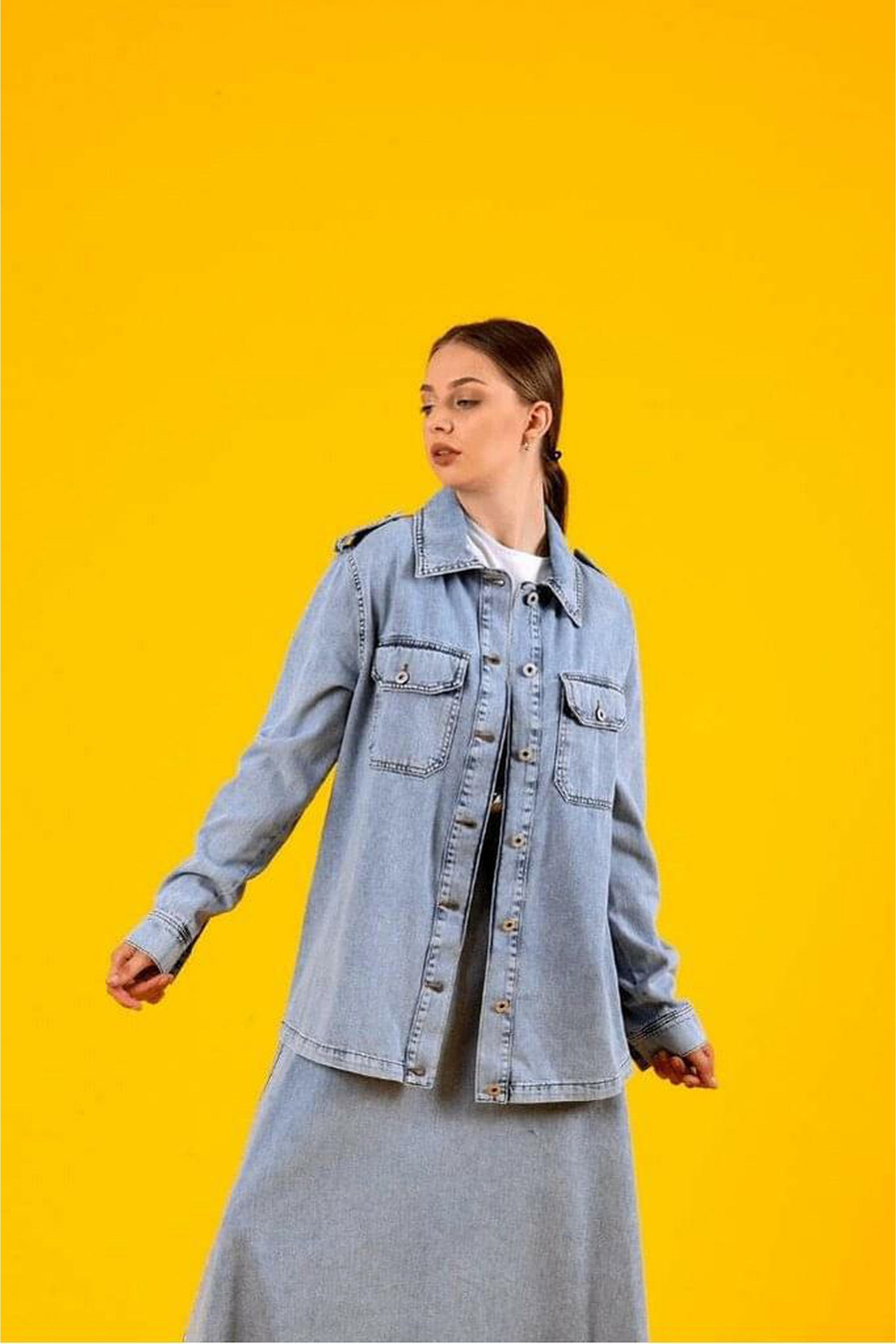 Alara Denim Skirt Set for Women - Stylish High Waist A-Line Skirt with Matching Top | Perfect for Casual Outings, Date Nights & Summer Fashion