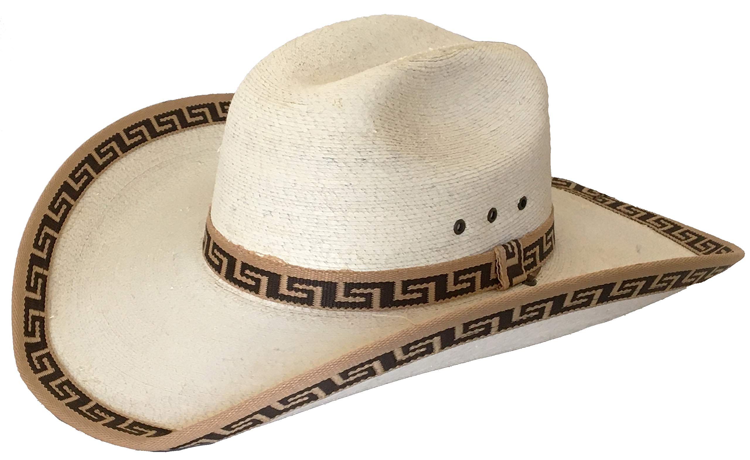 Authentic Sahuayo Mexico Palm Moreno Straw Safari Gus Crown Vaquero Cowboy Sun Hat - Wide Brim Summer Hat for Outdoor, Beach, and Western Fashion