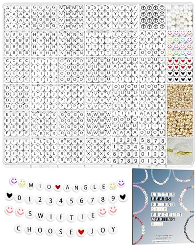 Black Letter White Beads
