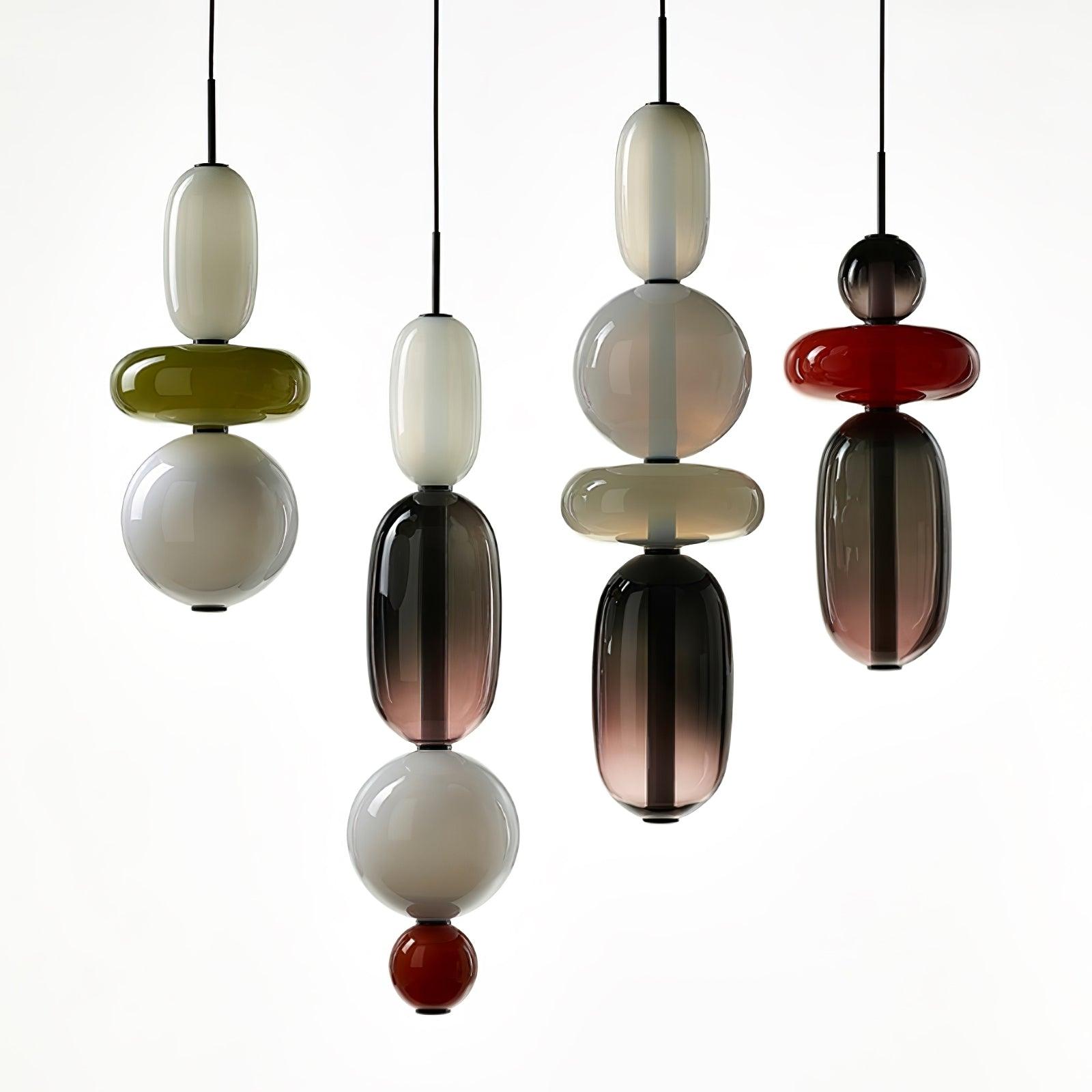 Stylish Candied Glass Pendant Light Set - Modern Hanging Fixture for Dining Room, Kitchen Island & Bedroom Decor