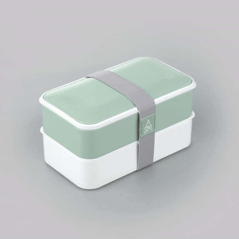 Bento Tek 41 oz Eco-Friendly Buddha Lunch Box with Utensils & Sauce Cup - 7.25
