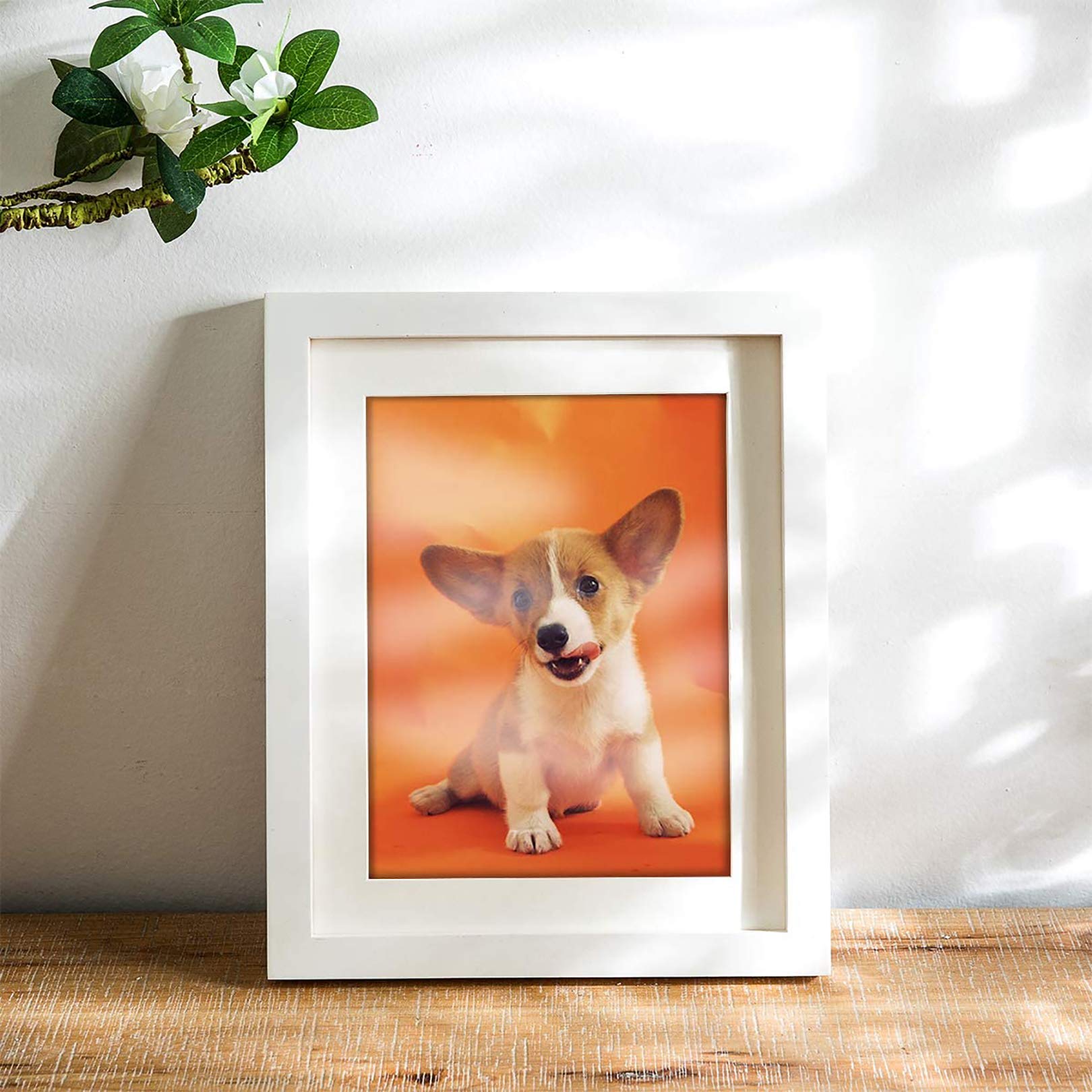 8x10 White Picture Frames - 6 Pack Solid Wood Wall & Tabletop Photo Frames for Nature Prints, Family Photos, Home Decor and Office Display