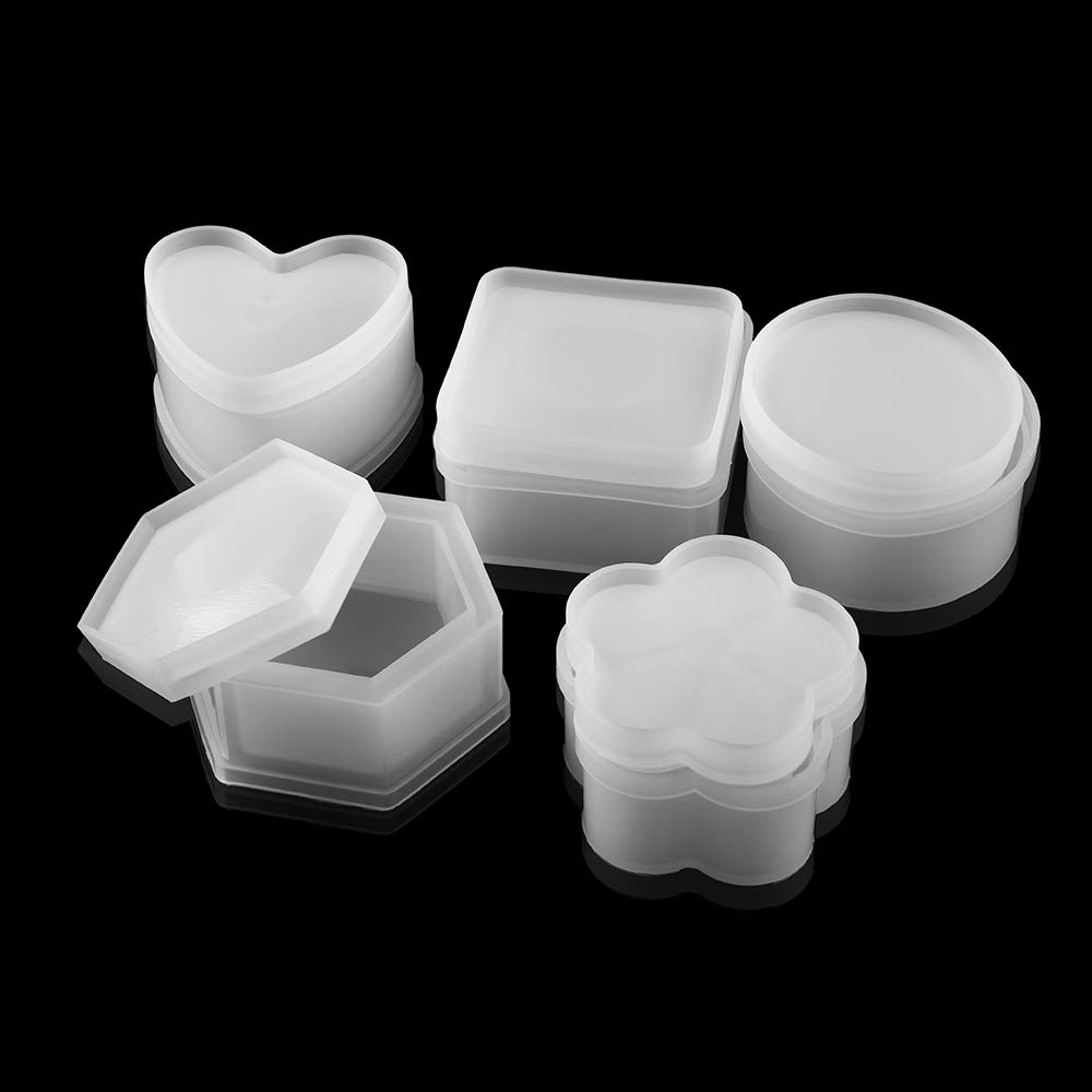 1Pcs Silicone Storage Box Mold - Heart Flower Crystal Gift Box for DIY Epoxy Resin Jewelry Making, Craft Supplies (Round Shape) - Perfect for Wedding Favors, Party Decorations & Handmade Gifts
