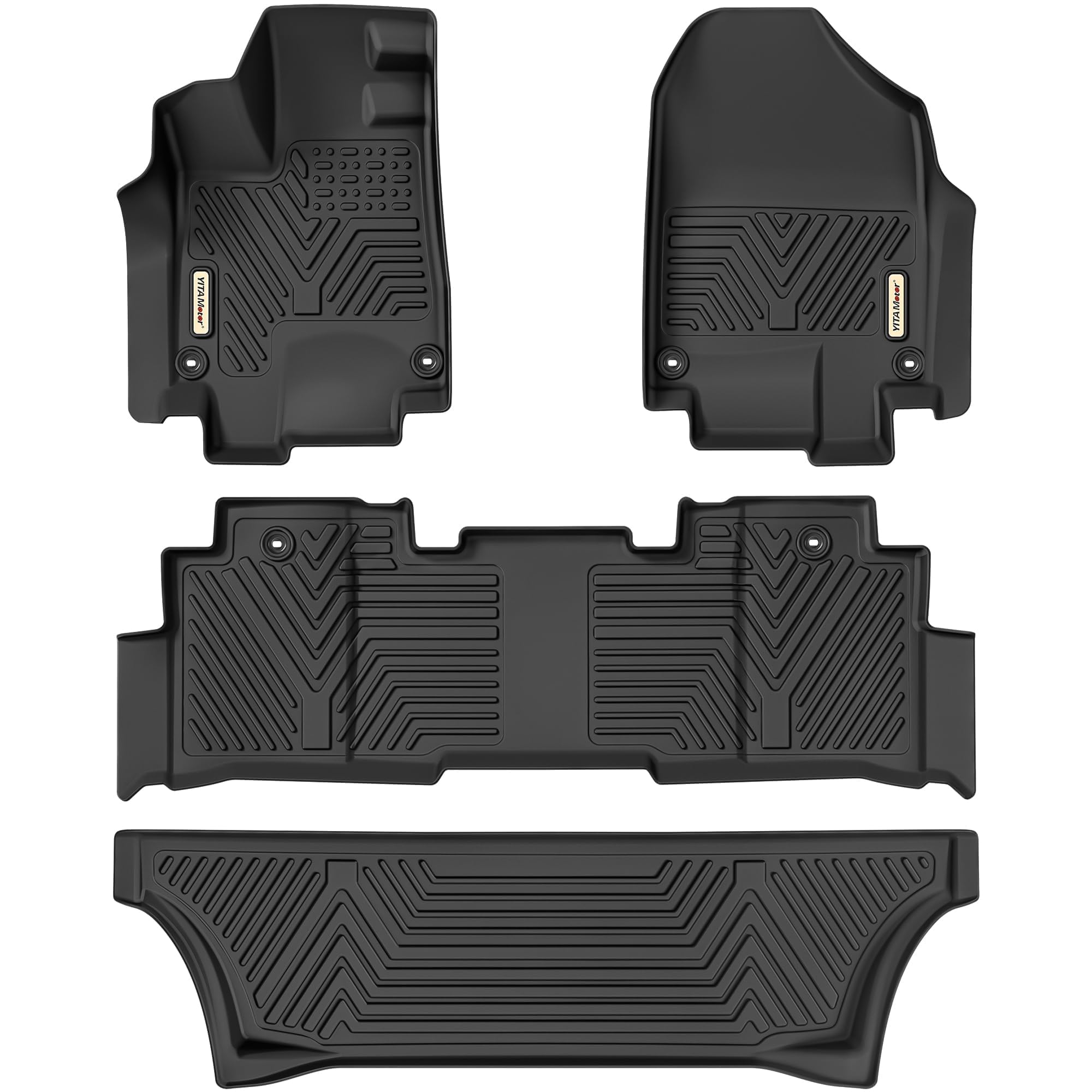 YITAMOTOR All-Weather Custom Fit Floor Mats for 2018-2025 Honda Odyssey - Front, 2nd & 3rd Row Black Car Floor Liners | Durable Protection for Family Road Trips & Daily Commute