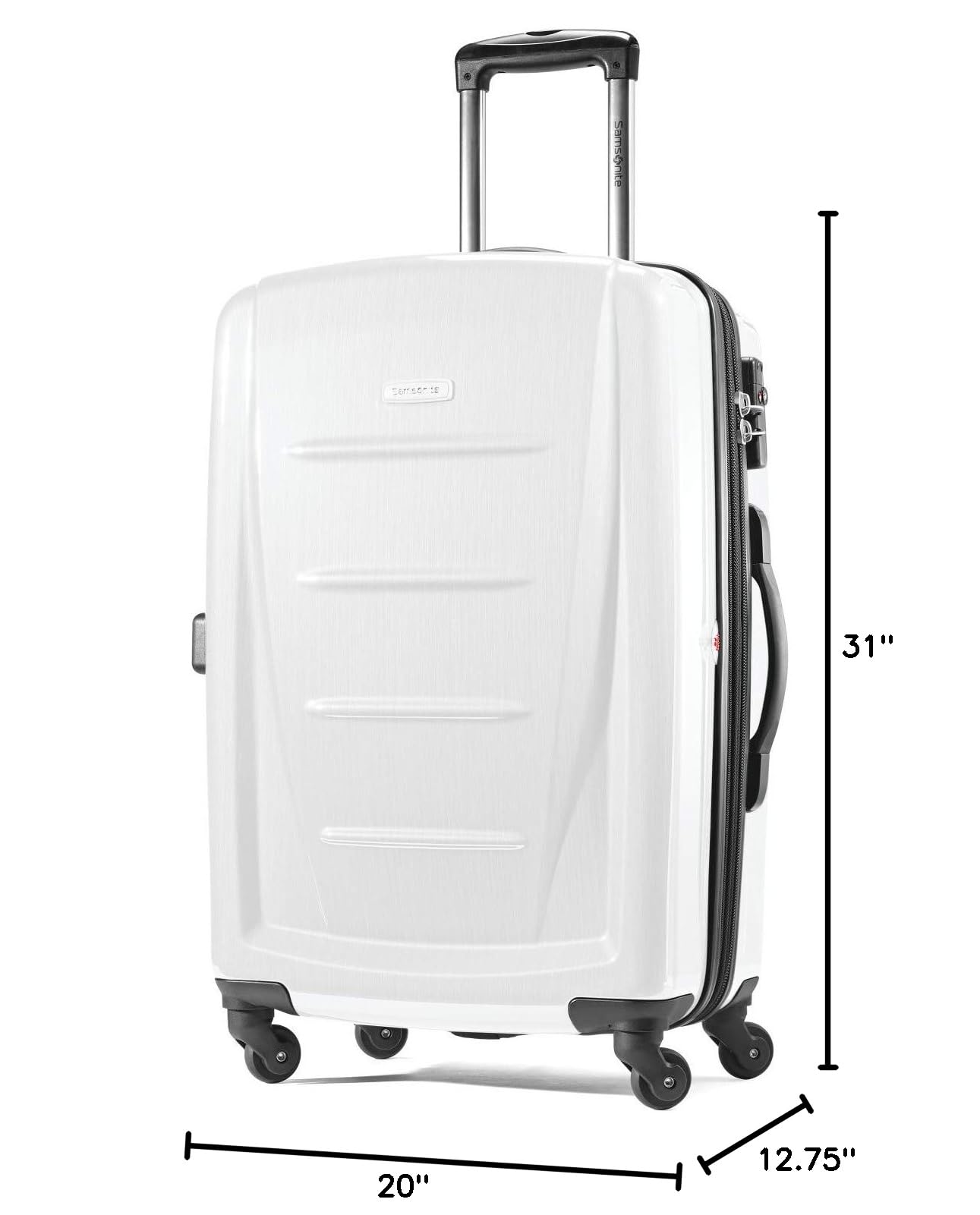 Samsonite Winfield 2 Hardside Spinner Luggage Set - 3-Piece (20/24/28 Inch) Brushed White Suitcase for Travel, Business Trips & Vacations | Durable Lightweight Carry-On & Check-In Bags