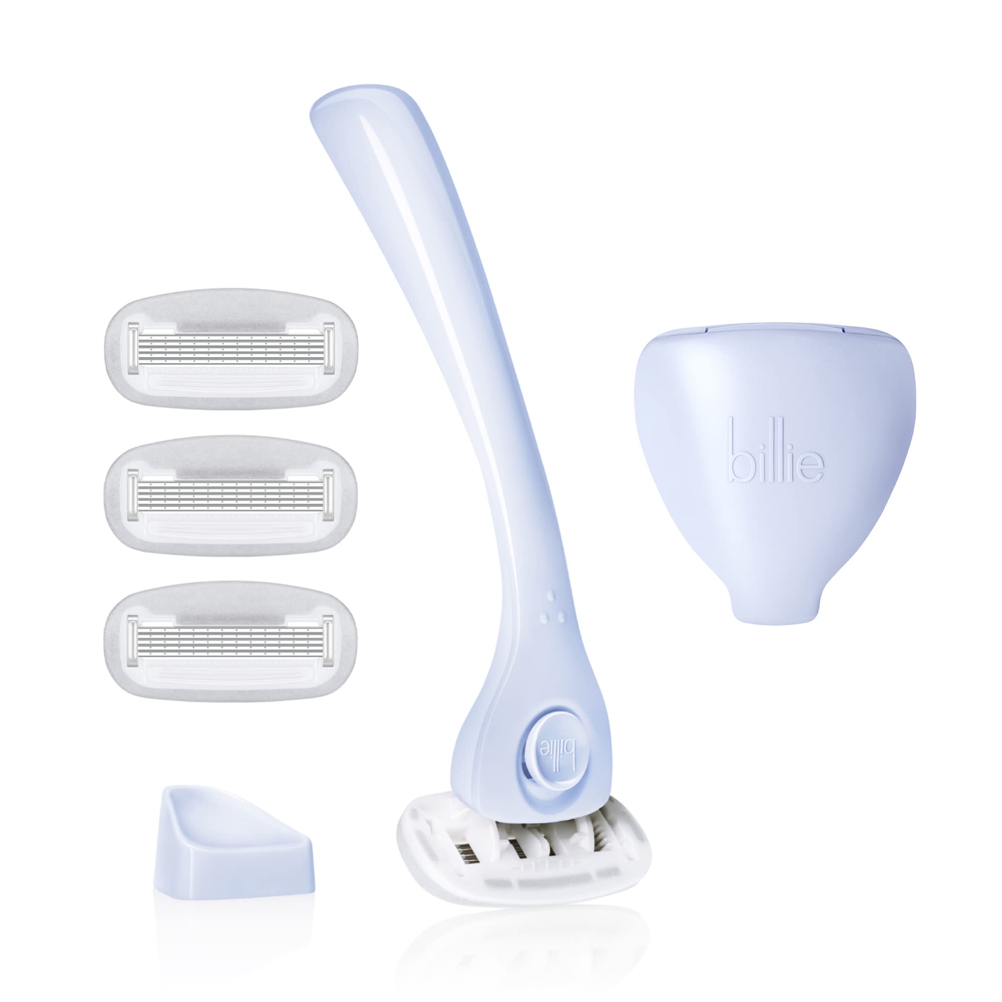 Billie Women's Razor Shaving Kit - 5-Blade Razor with 4 Refills, Magnetic Holder & Travel Case - Cool Blue | Smooth Legs, Underarms & Bikini Line | Perfect for Travel, Gym & Everyday Shaving