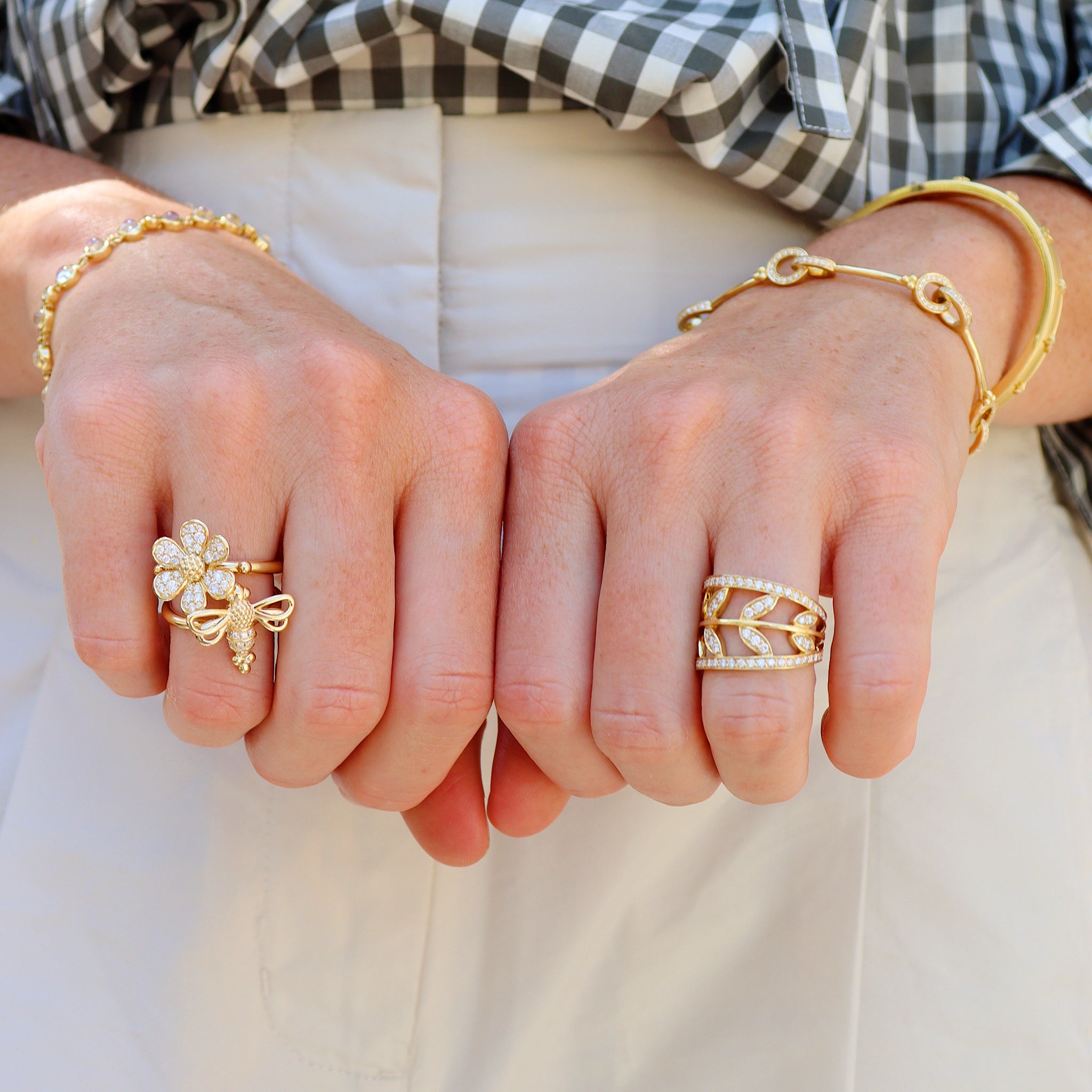 Temple St. Clair Snow Flower Ring - 18K Gold Floral Statement Ring for Women | Elegant Jewelry Gift for Weddings, Anniversaries & Special Occasions