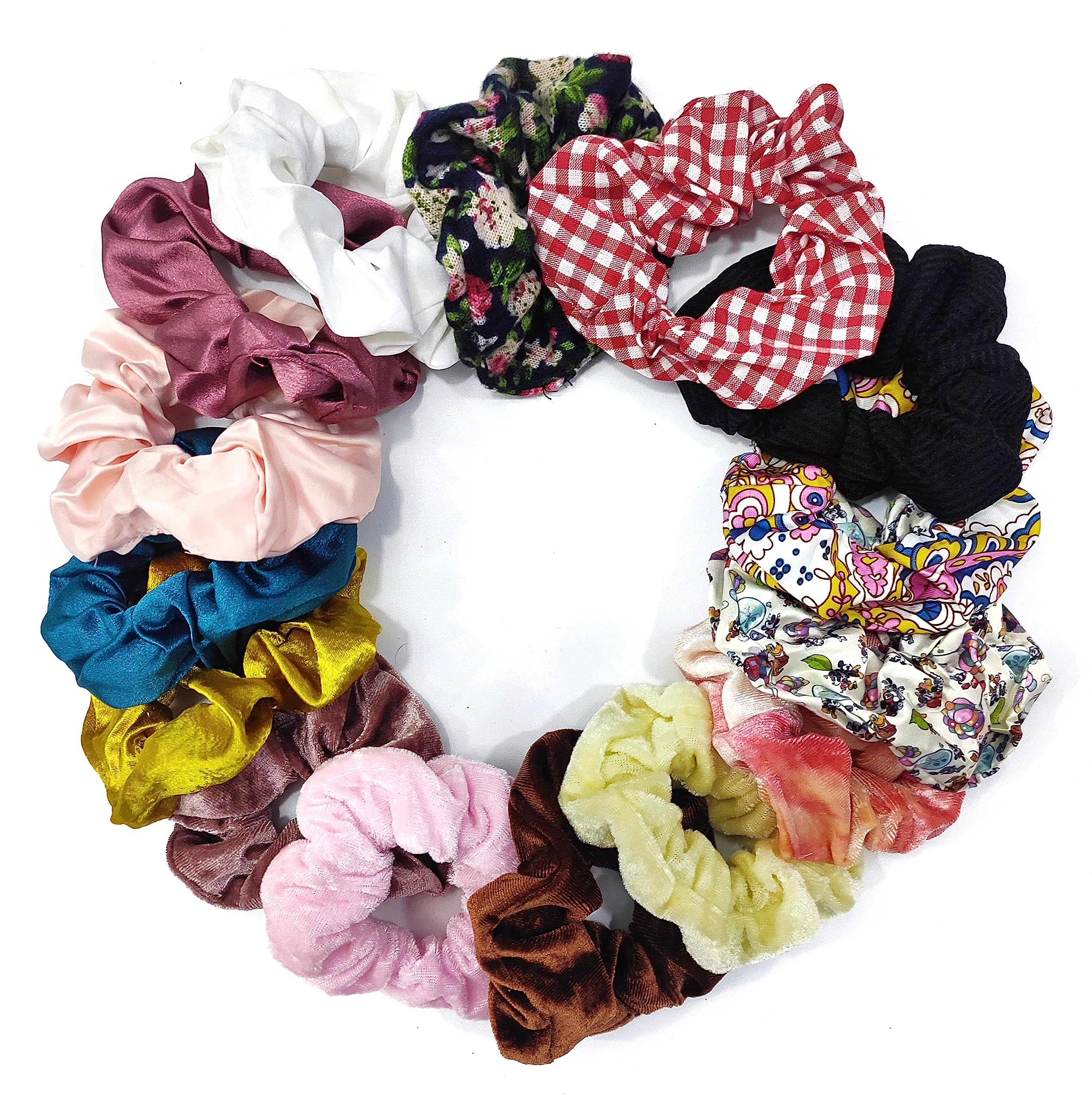 BellaStella Premium Large Soft Elastic Hair Scrunchies - 15 Pack Multi-Color Hair Ties for Women & Girls - Stretchable No-Slip Hair Accessories for Workout, Office, Party & Everyday Use