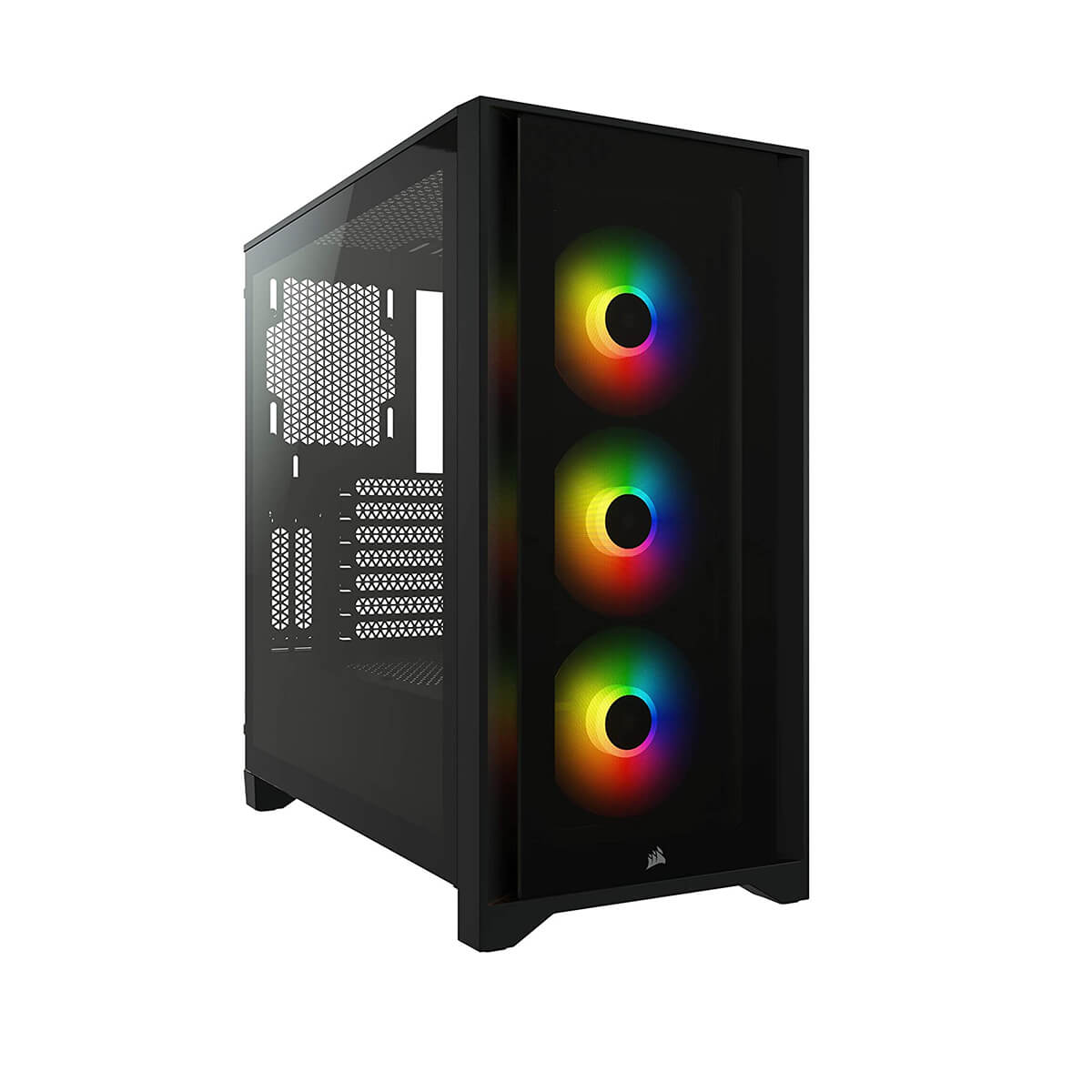 Corsair iCUE 4000X RGB Tempered Glass Mid Tower ATX PC Case - Black | High Airflow Design with 3 RGB Fans | Perfect for Gaming & Streaming Setup