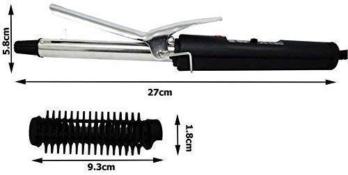 Ceramic Tourmaline Hair Curler - Thin Barrel Curling Iron Wand for Long & Short Hair, Red | Salon-Quality Styling for Waves & Curls | Perfect for Home Use, Travel & Professional Styling