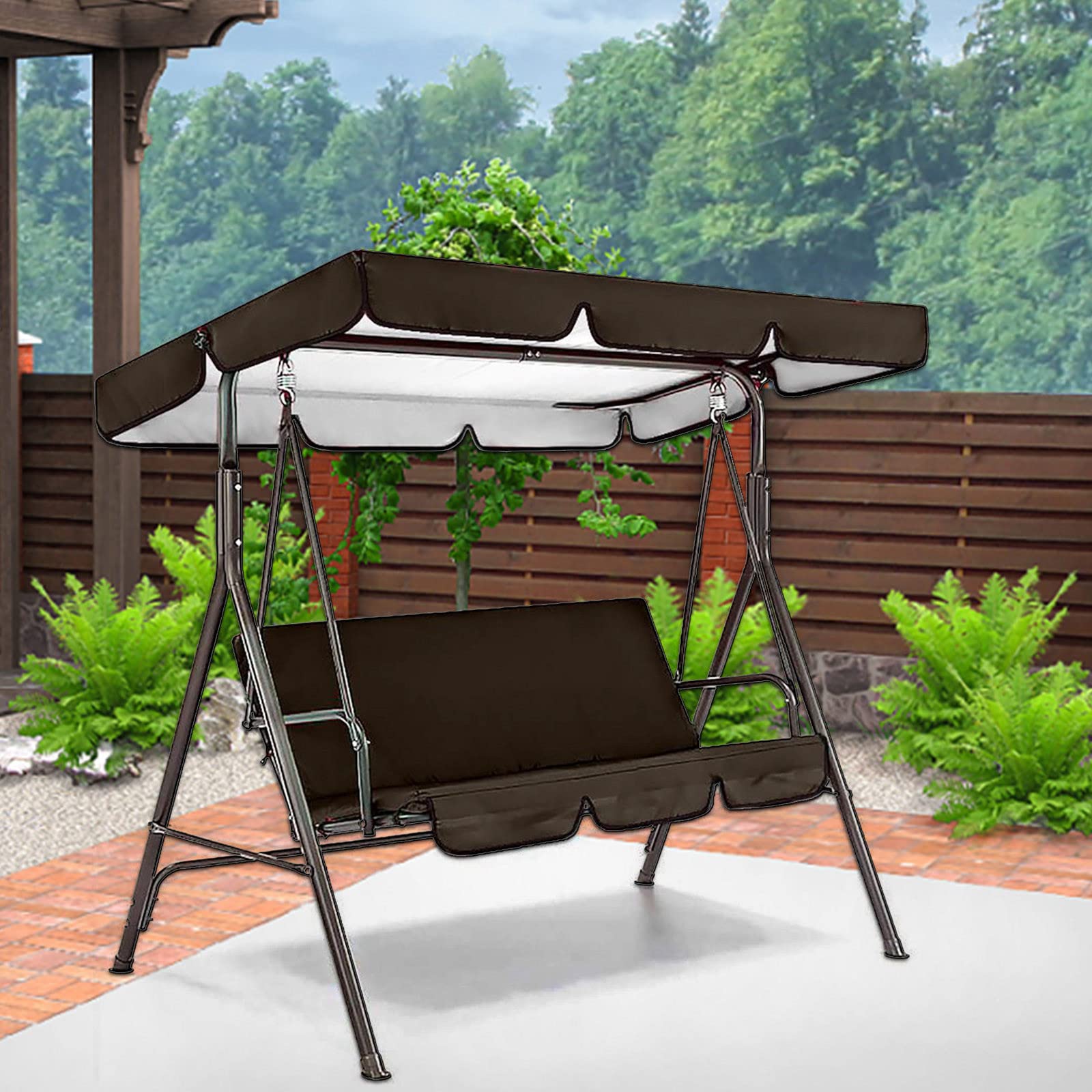 Xipoxipdo Waterproof Swing Canopy Cover - Heavy Duty Oxford Fabric for Outdoor Garden, Patio, and Car - UV & Rain Protection (Black, One Size) - Perfect for Backyard, Deck, and Porch Swing Shelter