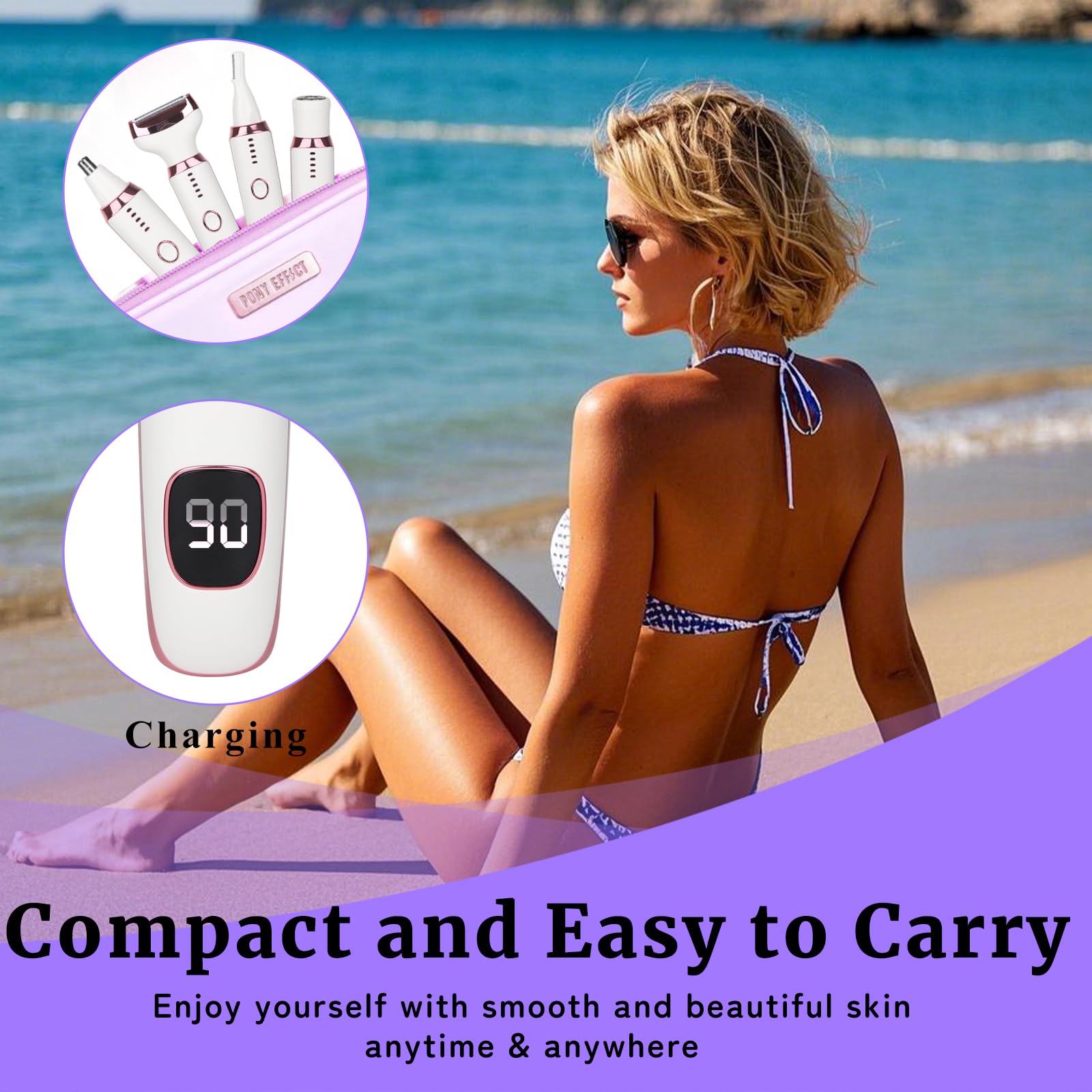 2025 Upgraded Electric Razor for Women & Men - 4-in-1 Cordless Wet/Dry Shaver with LED Display, IPX7 Waterproof, Smooth Silky Skin - Portable Bikini & Body Hair Trimmer (Pink) | Perfect for Travel, Gym & Home Grooming
