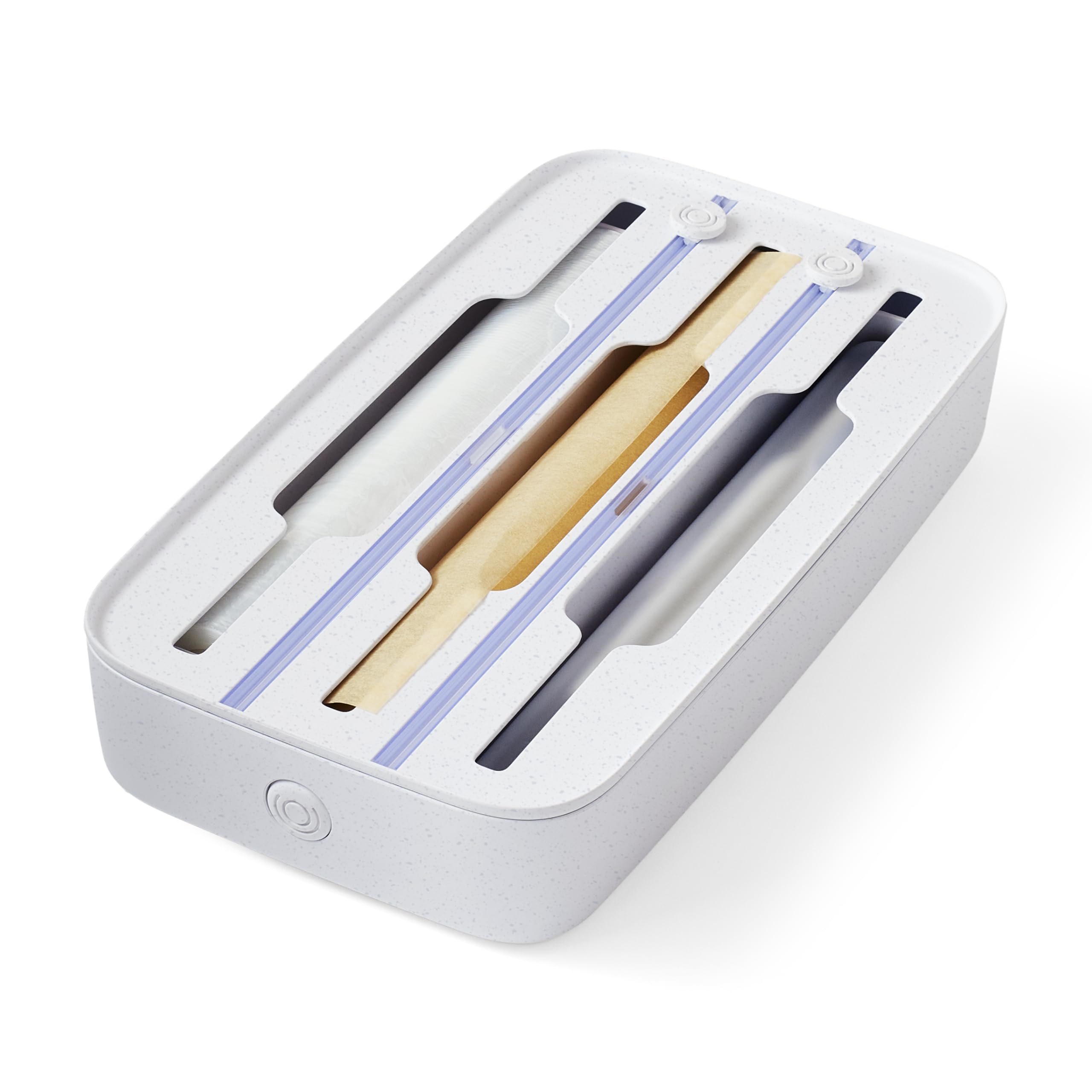 YouCopia StoraRoll 3-in-1 Wrap Dispenser & Drawer Organizer - Holds Foil, Plastic Wrap, Parchment & Wax Paper with Built-in Safety Cutters & Labels - Perfect Kitchen Organization for Baking, Meal Prep & Food Storage