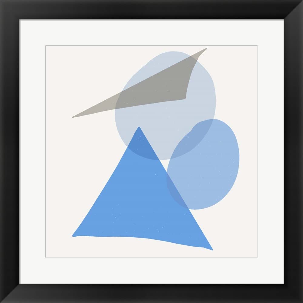 Mindful Blue I by Susan Bryant - Framed Art Print Wall Picture with Flat Black Frame, 20x20 Inches - Perfect for Living Room, Bedroom, or Office Decor