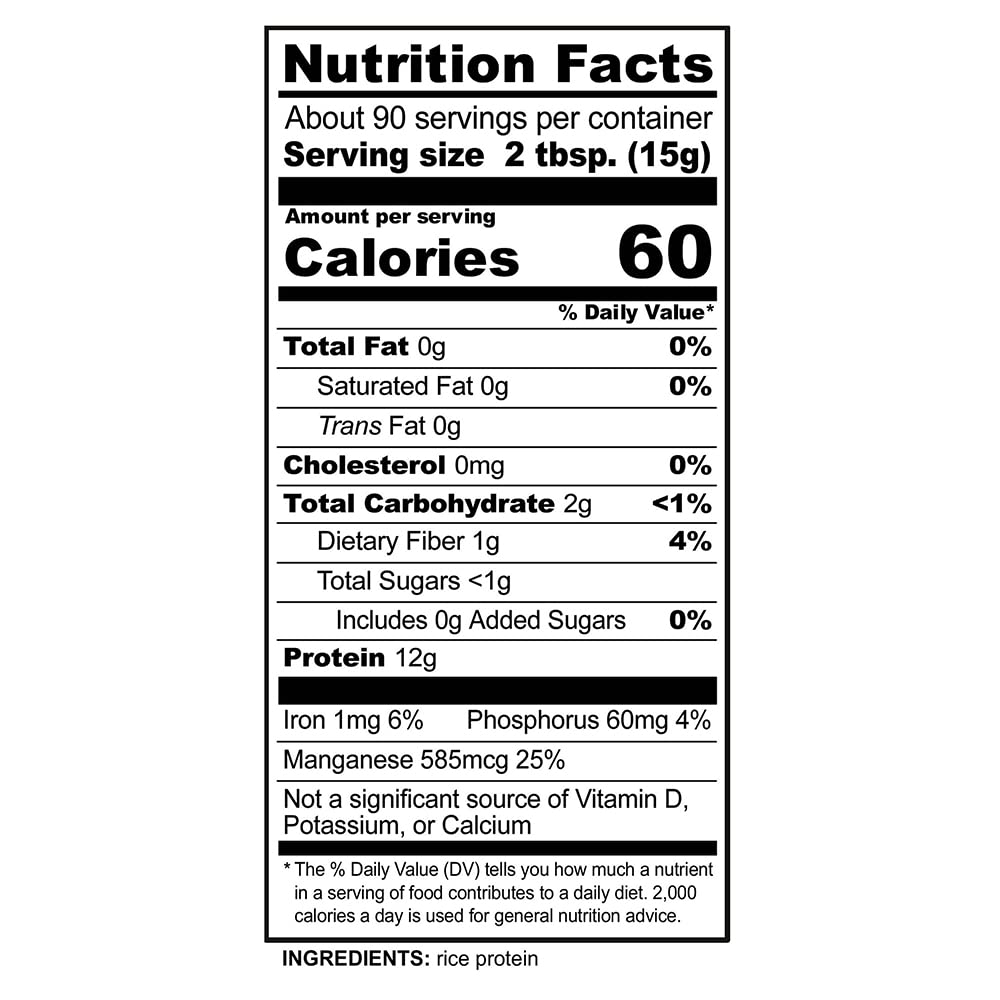 NutriBiotic Plain Rice Protein Powder, 3 Lb (1.36kg) - Vegan, Gluten-Free, Non-GMO, Keto Friendly, Low Carb Protein Supplement for Smoothies, Baking & Post-Workout Recovery | Easy to Digest & Chemical-Free