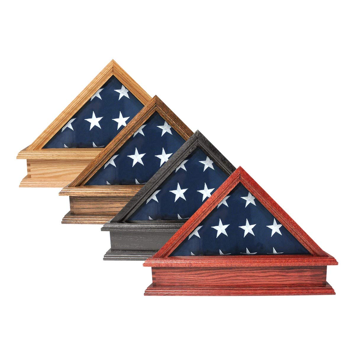 Premium Jefferson Folded Flag Display Case & Pedestal for 3x5 American Flags - Military Memorial Flag Case for Veterans Burial Ceremonies | Durable Black Finish | Perfect for Home, Office & Military Tribute Displays