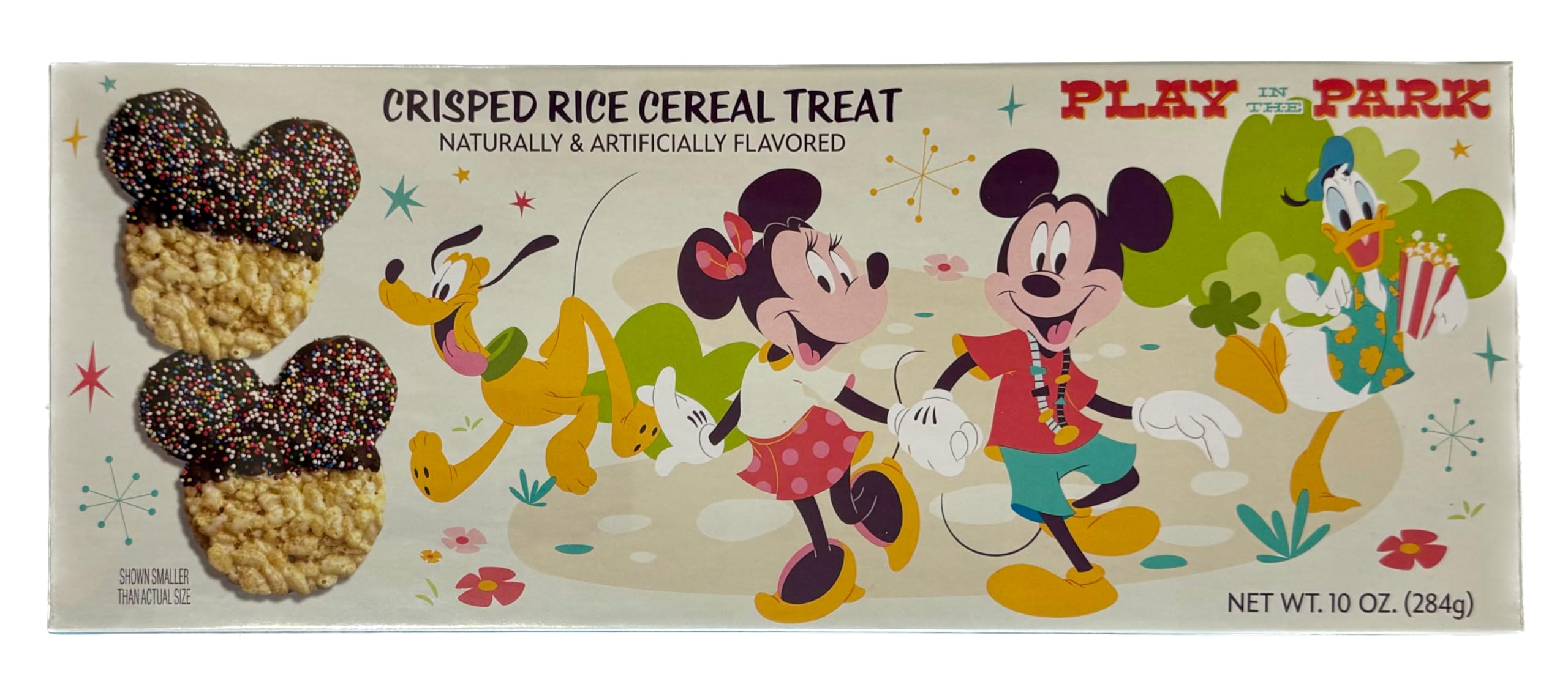 Disney Park Chocolate Covered Rice Krispies Treats - 1/2 lb with Rainbow Nonpareils | Premium Mickey Mouse Snacks for Parties, Gifts & Theme Park Souvenirs