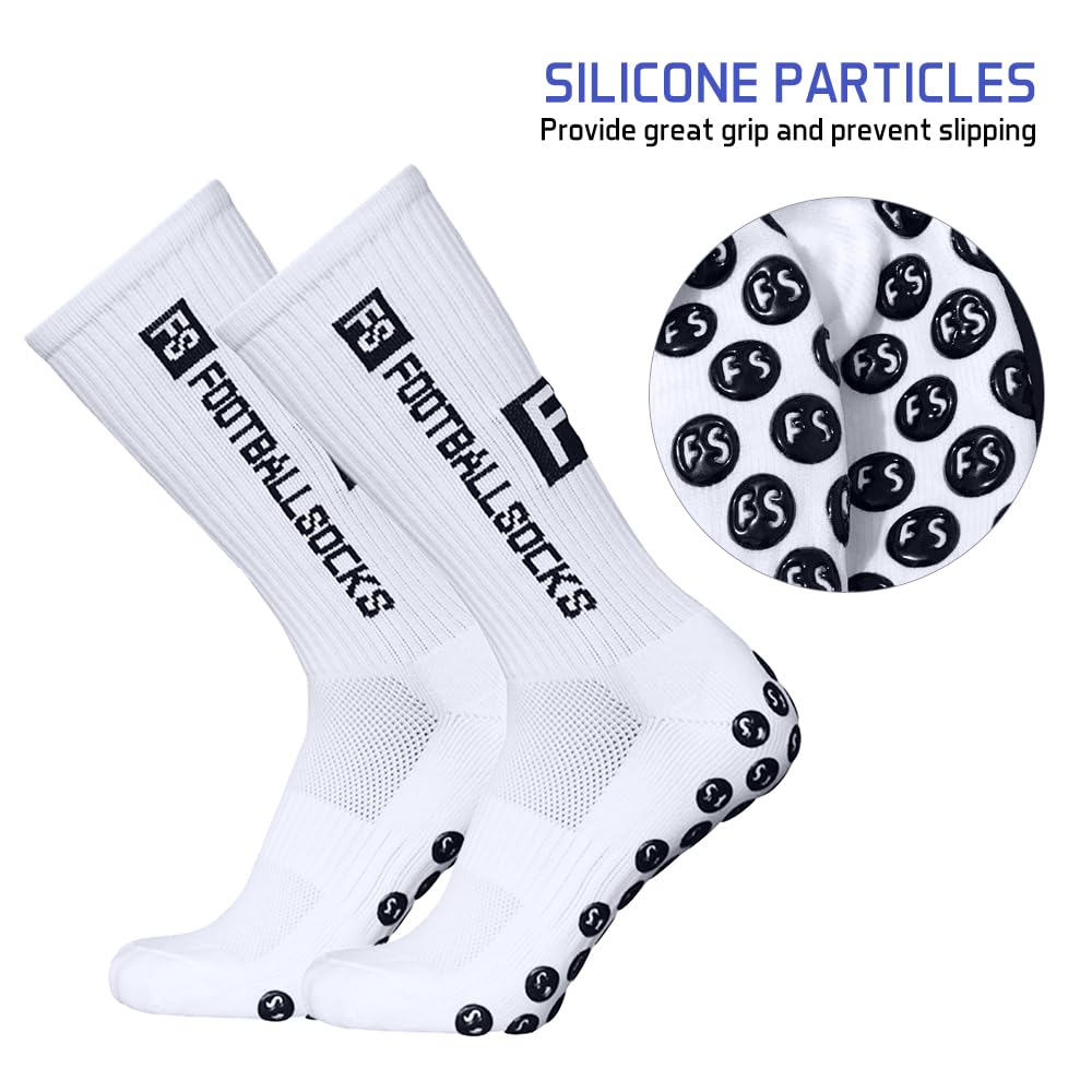 Lixada Unisex Compression Football Socks for Kids & Men - Anti-Slip Athletic Running Soccer Socks with Grips - Perfect for Outdoor Sports, Training & Match Play