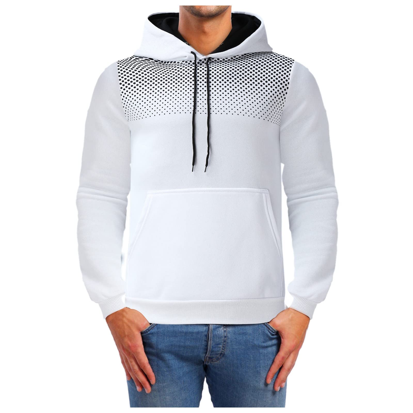 Men's Polka Dot Hooded Sweatshirt - Warm Winter & Autumn Jacket for Sports, Leisure & Fitness | Perfect for Gym, Running & Outdoor Activities
