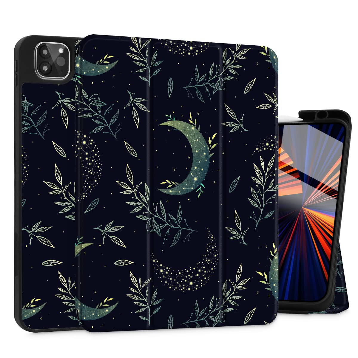 Magnetic Smart Case for iPad Pro 11 Inch (1st/2nd/3rd/4th Gen 2020-2022) - Soft TPU Back Cover with Trifold Stand, Supports Apple Pencil 2 Charging, Auto Wake/Sleep - Celestial Green - Perfect for Work, Study & Travel