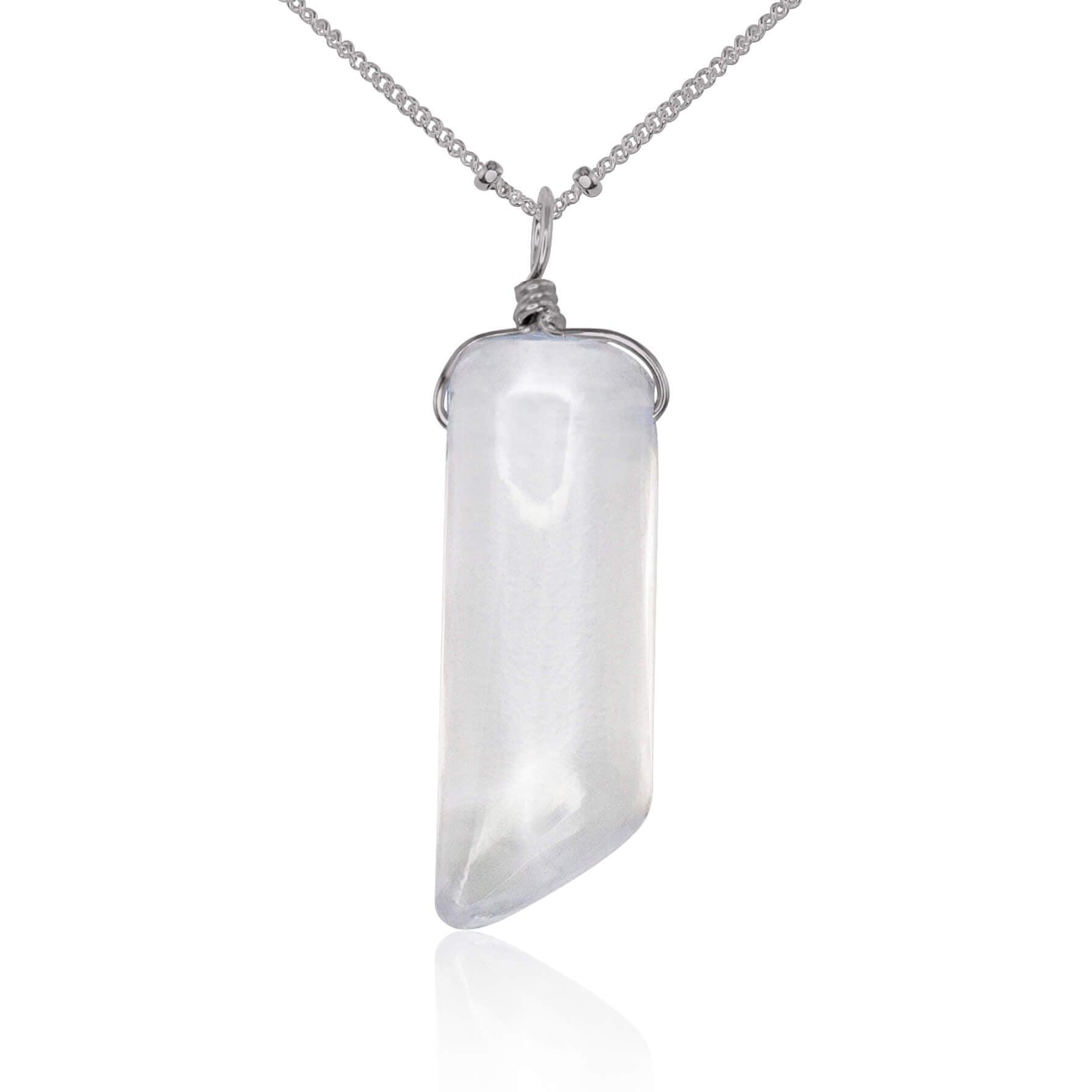 Natural Smooth Crystal Quartz Point Necklace - Healing Stone Pendant for Meditation, Energy Cleansing & Spiritual Balance | Perfect for Yoga, Reiki & Chakra Alignment