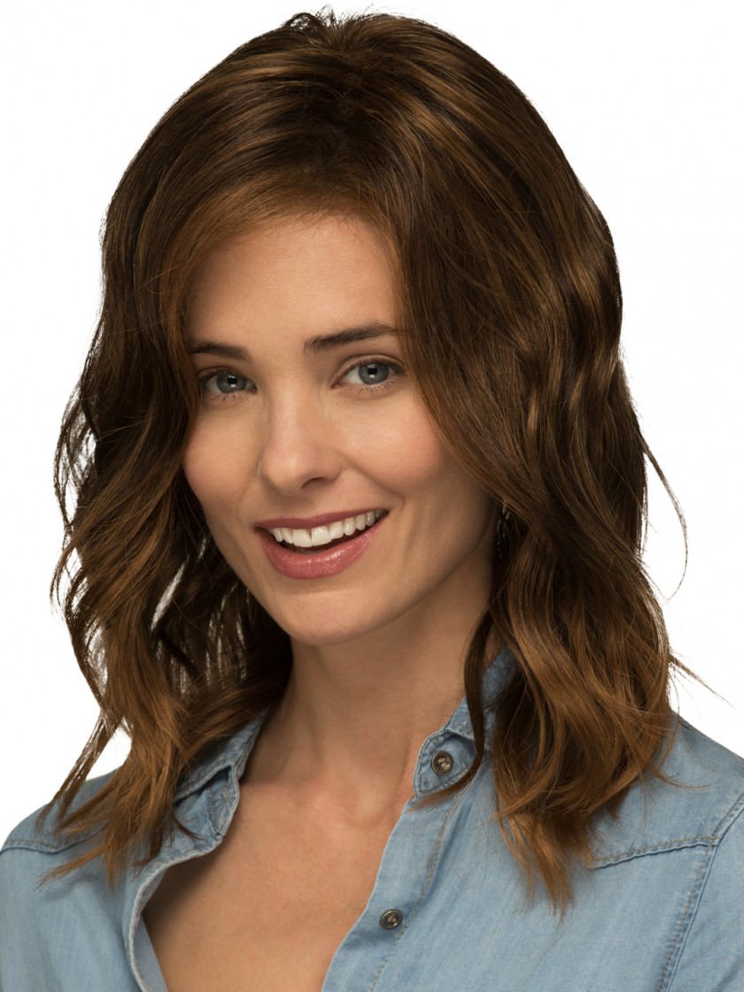 Estetica Ocean Wig Bundle - 5 Piece Set with Americano Color Synthetic Hair, Christy's Wigs Q&A Booklet, 2oz Travel Size Wig Shampoo, Wig Cap & Wide Tooth Comb - Perfect for Cosplay, Costume Parties & Everyday Wear