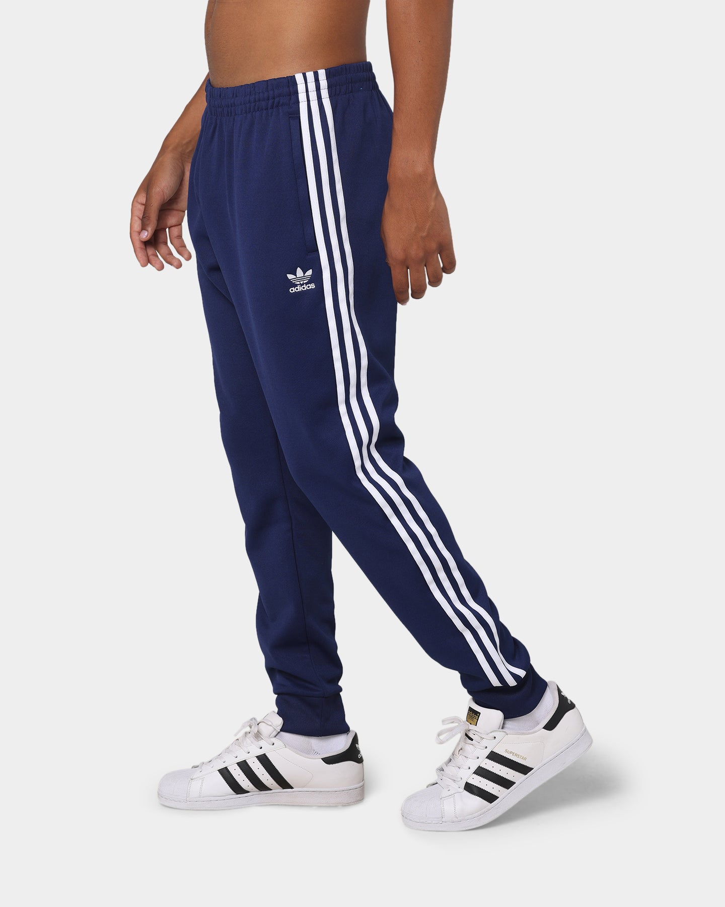 Adidas SST Track Pants for Men - Night Sky/White - Comfortable Athletic Joggers for Running, Gym & Casual Wear