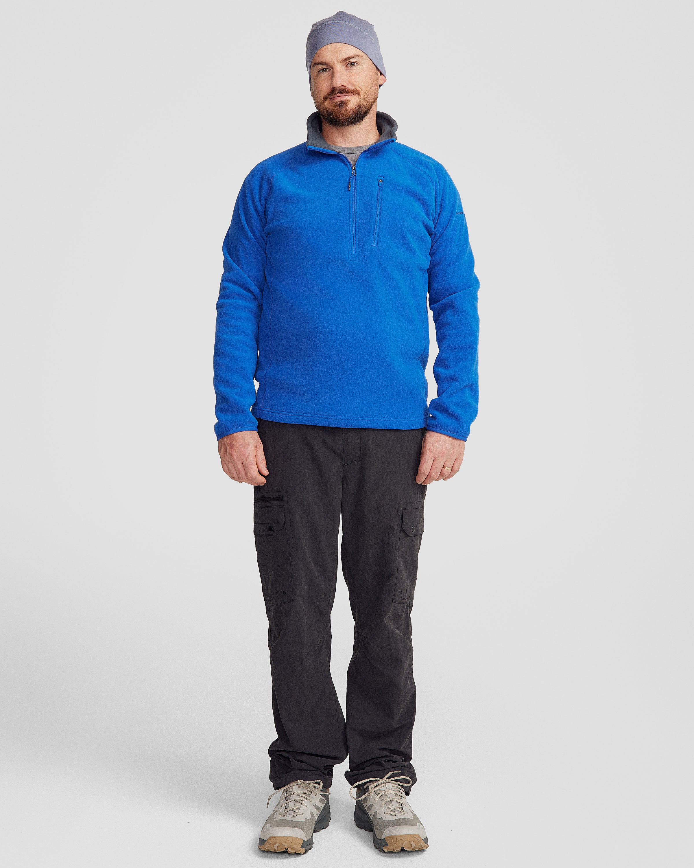 Men's Ridge 100 Primaloft Pullover Jacket - Lightweight Insulated Winter Coat, Water-Resistant Outdoor Hoodie in Peak Blue - Perfect for Hiking, Camping & Cold Weather Activities