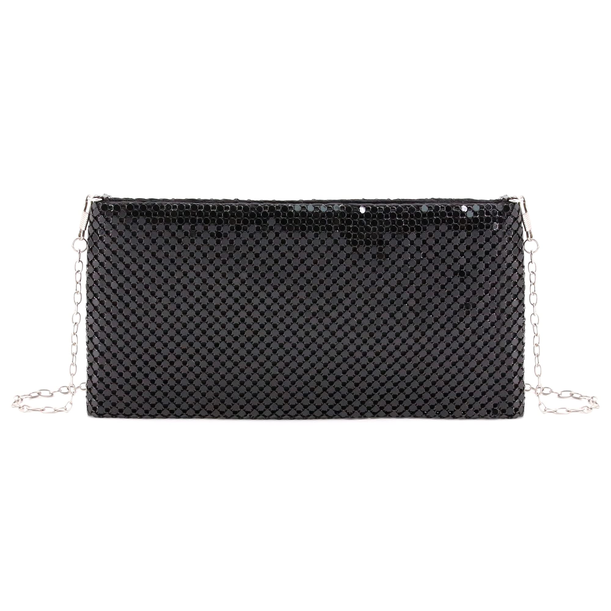 Segreto Women's Shiny Chain Holographic Evening Bag - Elegant Shoulder & Crossbody Purse for Parties, Weddings & Night Out