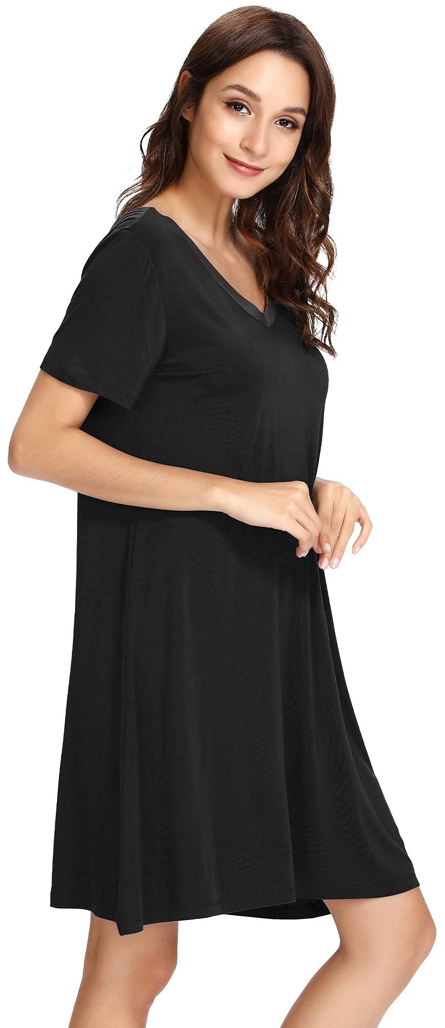 Soft Bamboo Viscose Nightgowns for Women - Comfortable Plus Size Sleep Shirts & Short Sleeve Pajamas (Sizes S-4X) | Perfect for Summer Nights, Lounging & Relaxing at Home