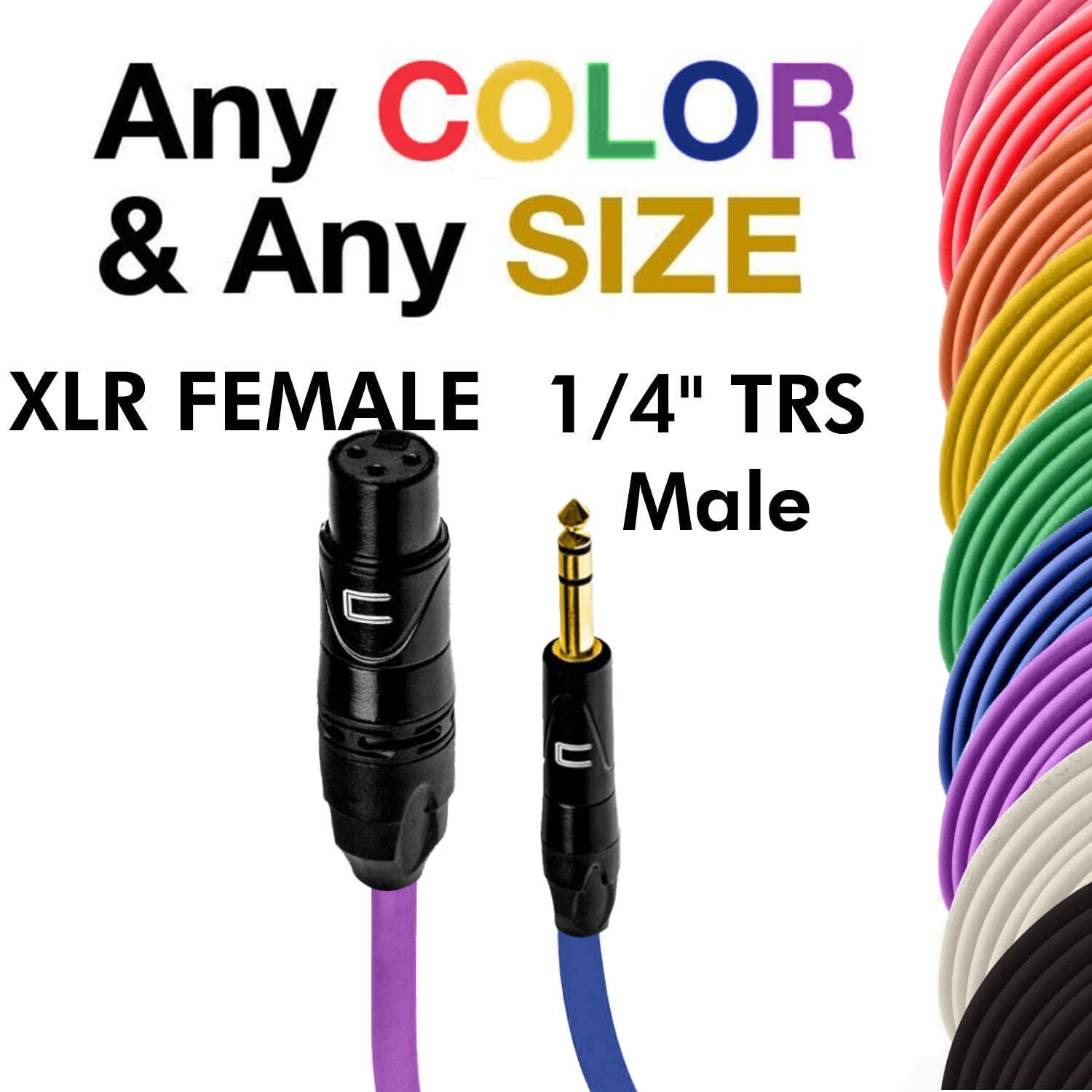 Professional Balanced XLR Female to 1/4