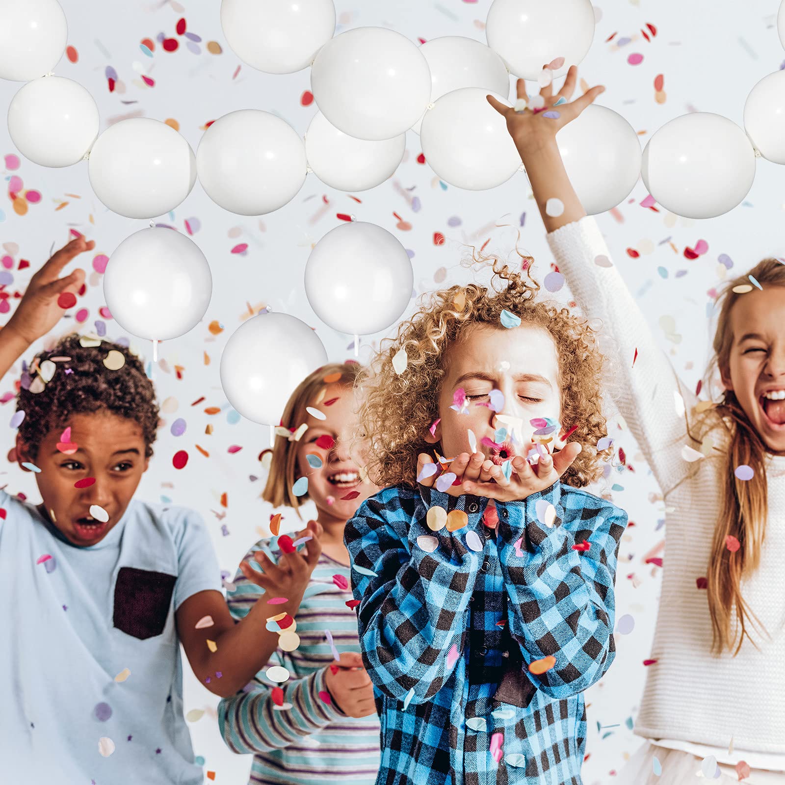 80-Piece White 12-Inch Needle Tail Latex Link Balloons for Birthday, Wedding, Anniversary, Graduation, Party Arch Decorations – Perfect for Indoor & Outdoor Celebrations