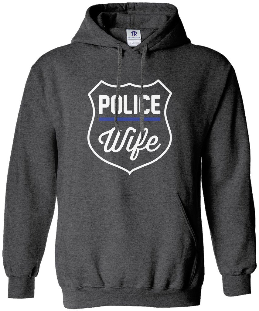 Threadrock Women's Police Wife Hoodie Sweatshirt - Comfortable & Stylish Pullover for Law Enforcement Spouses - Perfect for Casual Wear, Support Events & Everyday Appreciation