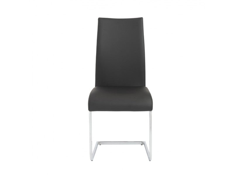 Euro Karl Side Chair with Brushed Stainless Steel Base - Modern Dining Room & Office Accent Chair for Home & Commercial Use