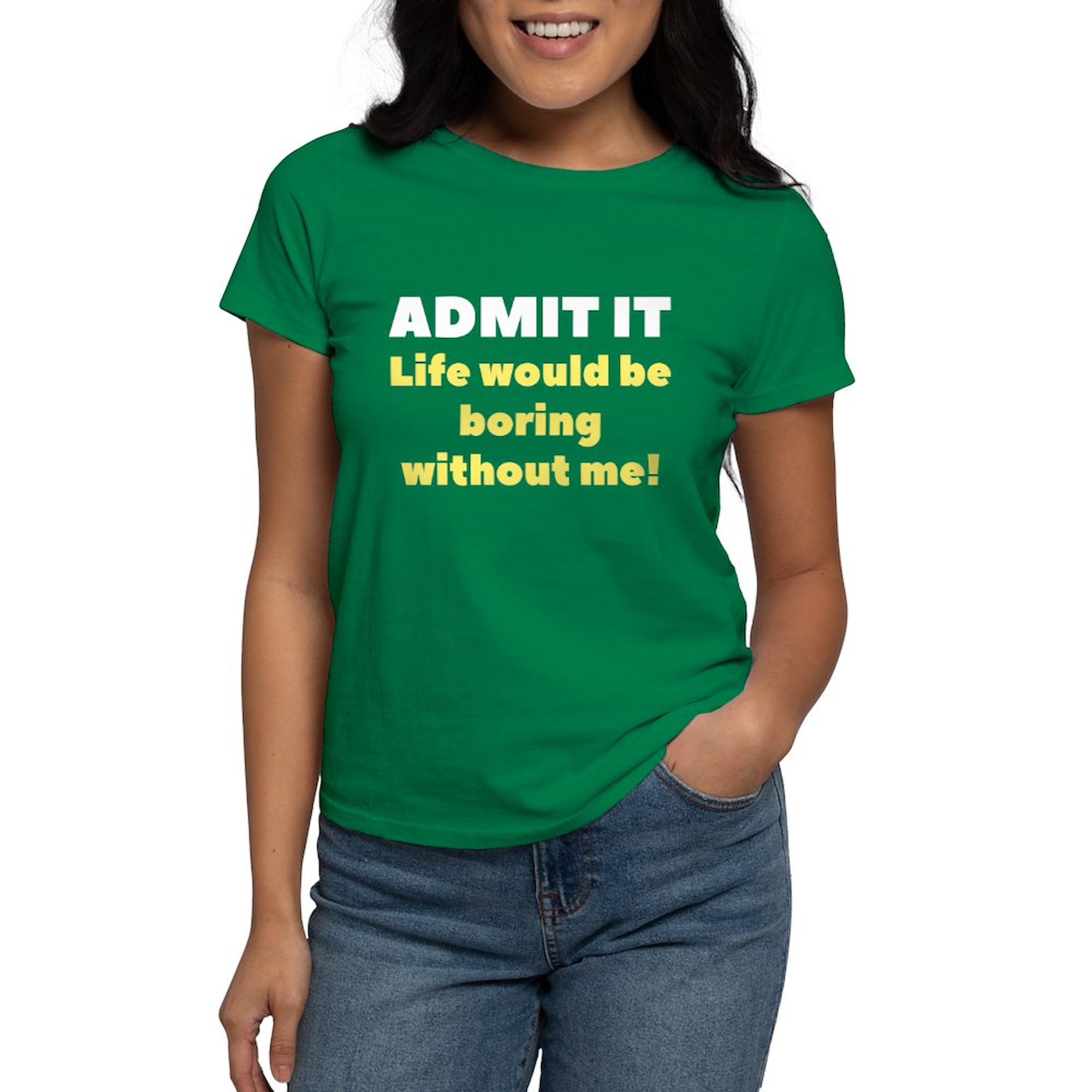 Admit It Women's Dark Cotton T-Shirt - Casual Comfort Tee for Everyday Wear, Funny Graphic Shirt for Women - Perfect for Outings, Parties & Gifts