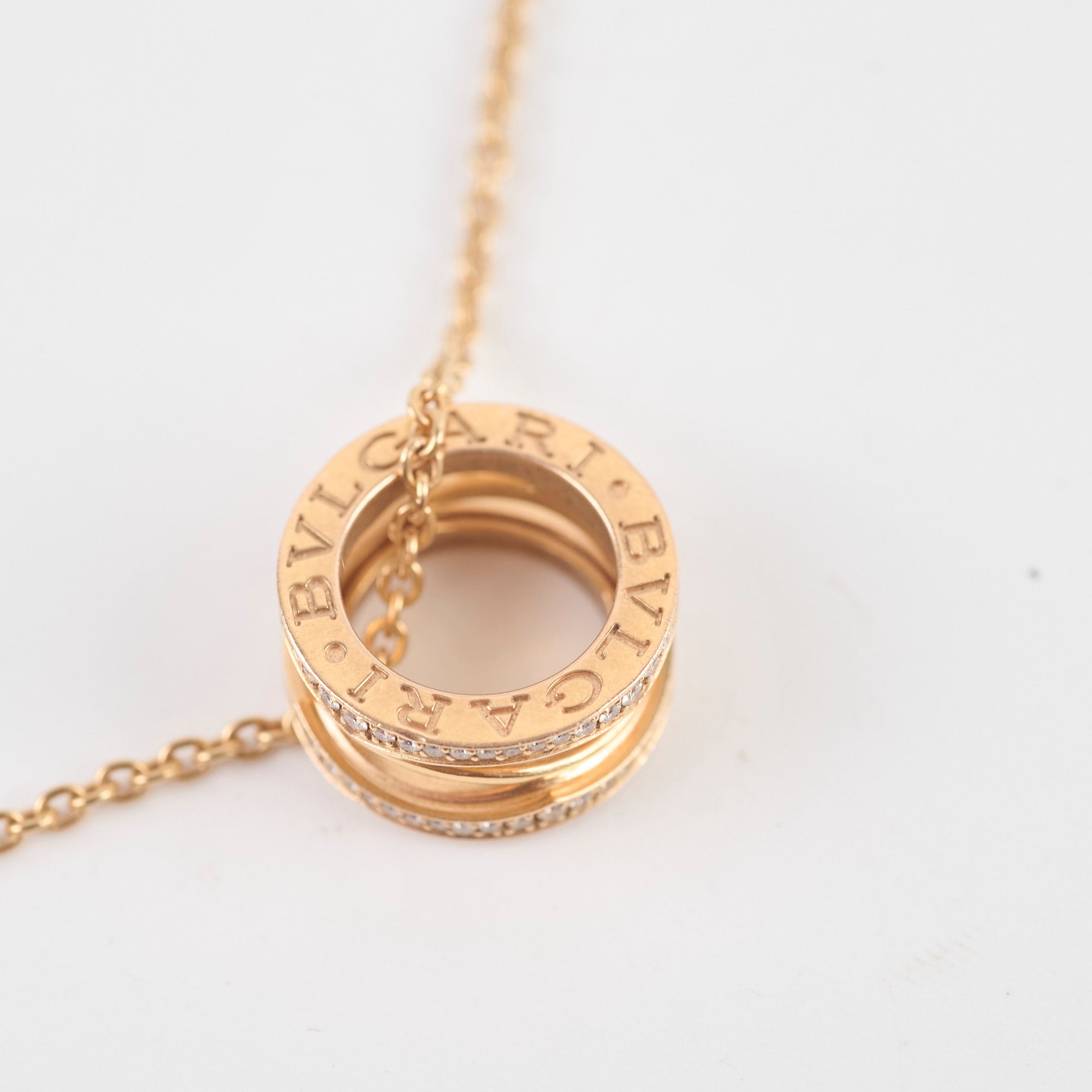 Bvlgari B.Zero1 Diamond Pendant Necklace in 18K Rose Gold for Women - Luxury Jewelry Gift for Anniversary, Valentine's Day & Special Occasions