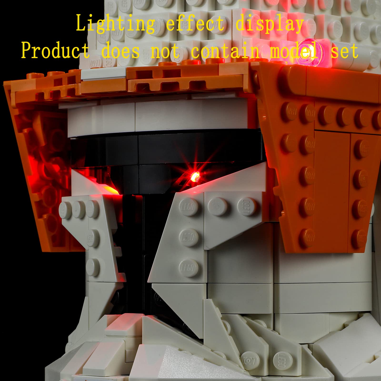 GEAMENT LED Light Kit for Lego Clone Commander Cody Helmet - Compatible with Star Wars 75350 Building Set (Model Kit Not Included) - Perfect for Star Wars Fans, DIY Lego Lighting Projects, and Display Enhancement