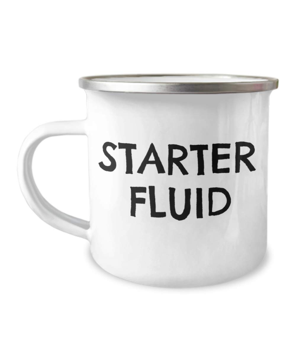 Zapbest 12 Oz Stainless Steel Enamel Coffee Mug - Insulated Camping Mug for Coffee & Tea Lovers, Mechanic Gift, White Travel Tumbler - Perfect for Road Trips, Office & Outdoor Adventures
