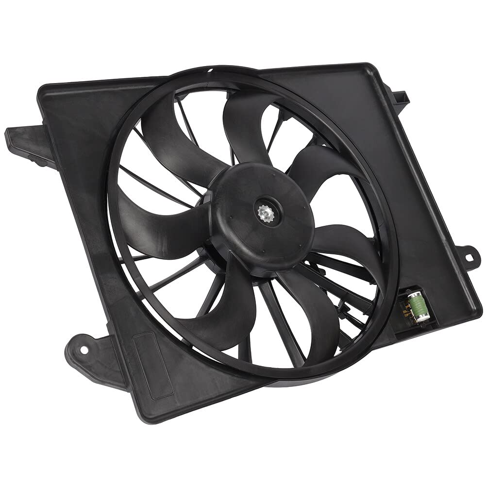 SCITOO 622550 Radiator Cooling Fan Replacement for Chrysler 300 Dodge Challenger Charger 2009-2018 - Perfect for Engine Overheating Prevention & Summer Driving