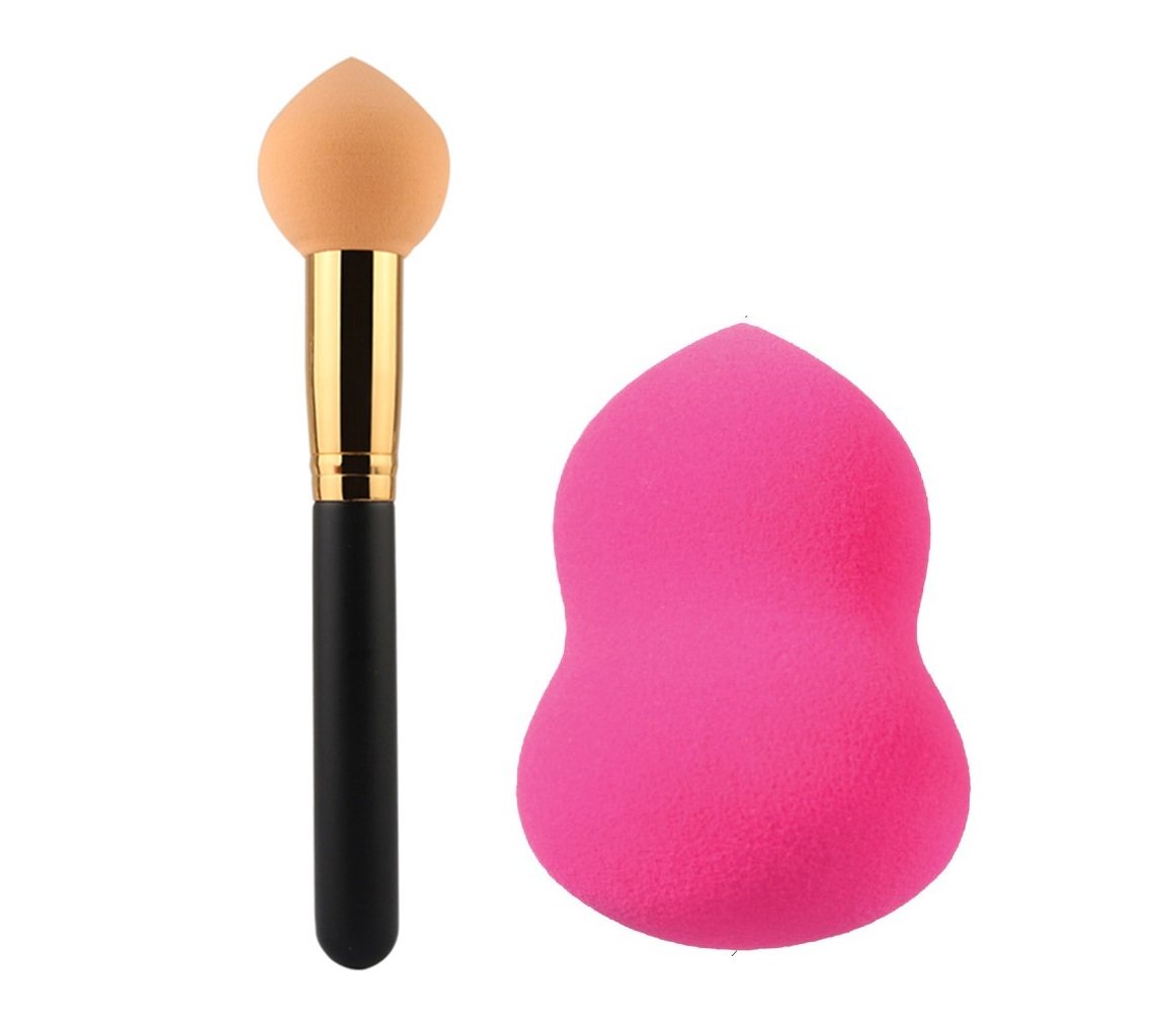 Dr Care Premium Imported Foundation Makeup Brush Set with Free Beauty Blender | Professional Makeup Application for Flawless Coverage | Perfect for Daily Use, Bridal Makeup & Photo Shoots