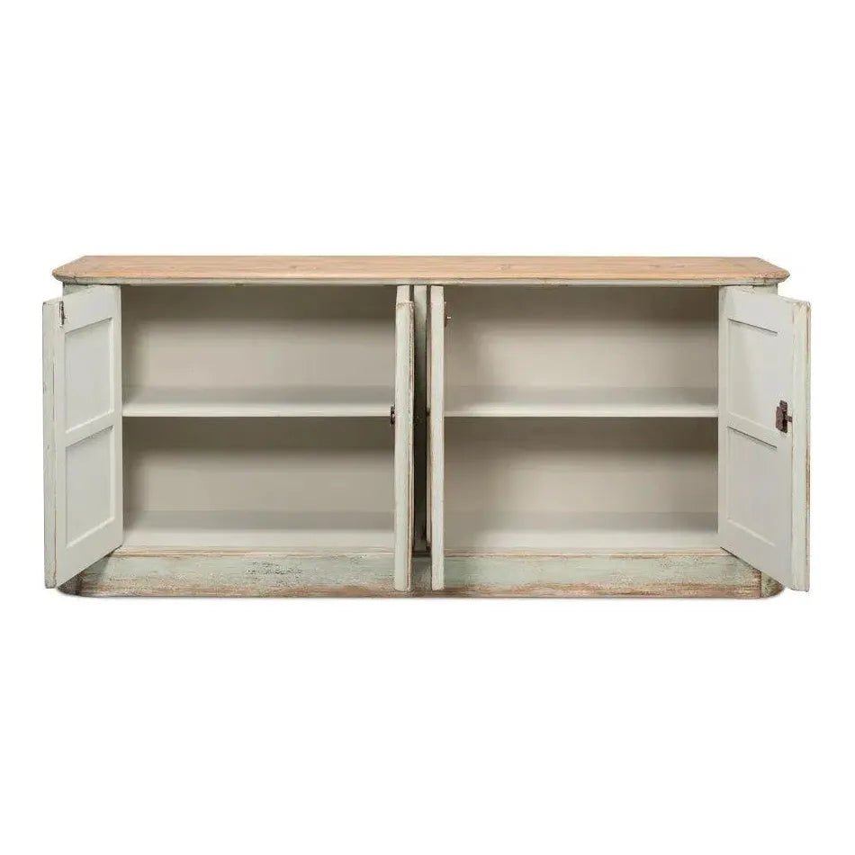 4-Door Sideboard Buffet Cabinet in Sage Green - Stylish Storage for Dining Room, Living Room & Entryway