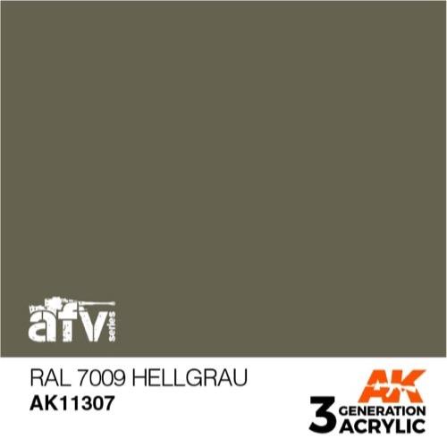 AK Interactive AK11307 AFV Series RAL 7009 Hellgrau (Light Gray) Acrylic Paint - 17ml Bottle - 3rd Generation Formula - Perfect for Military Model Kits & Miniature Painting