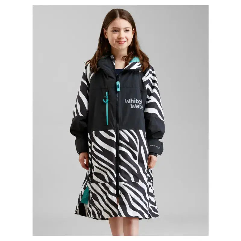 Unisex Kids Swimming Robe with Zebra Print - Quick Dry Swim Cover Up for Beach, Pool & Water Park Activities