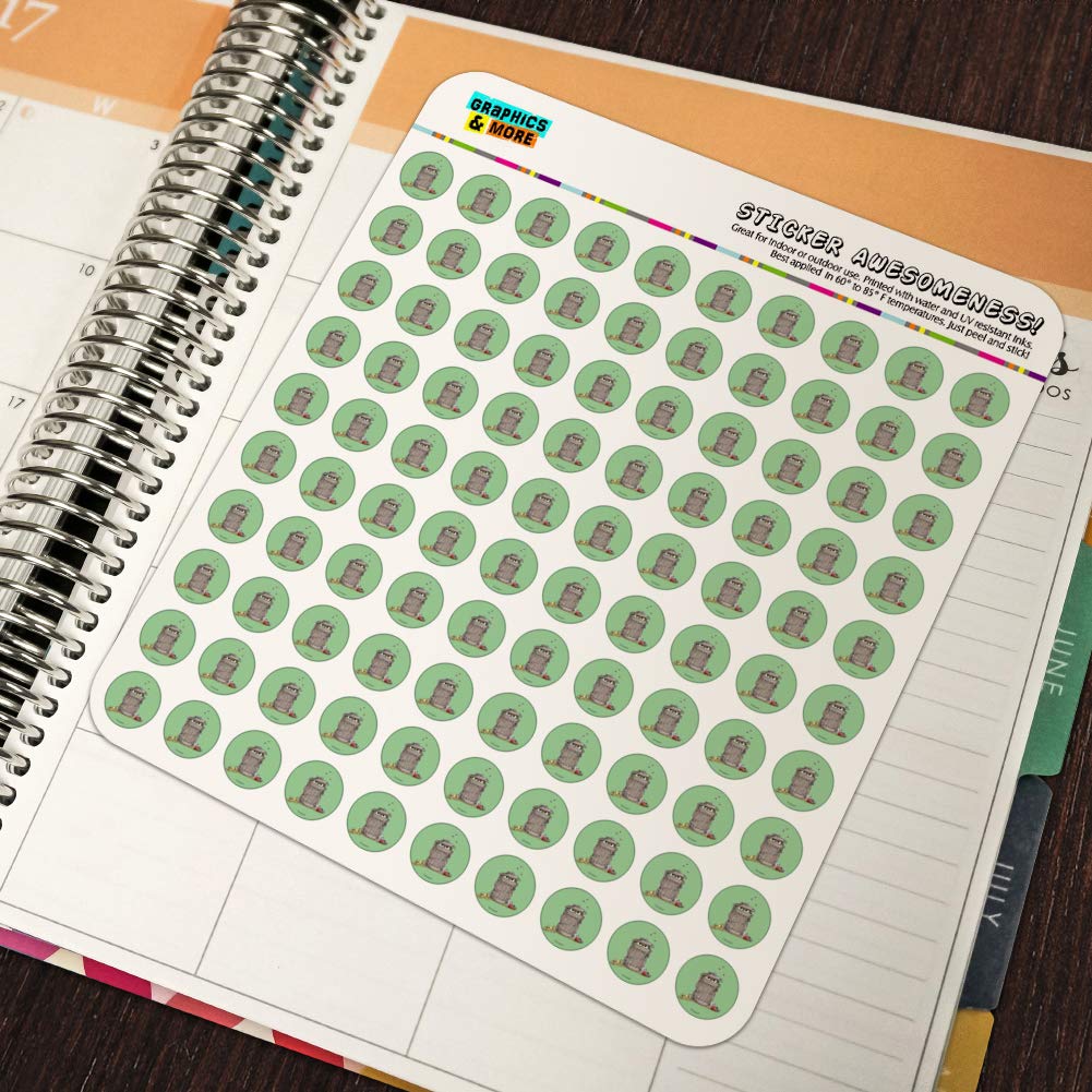 Sesame Street Oscar The Grouch Trash Can Planner Stickers - Scrapbooking & Crafting Supplies for DIY Projects, Bullet Journal, and School Organization