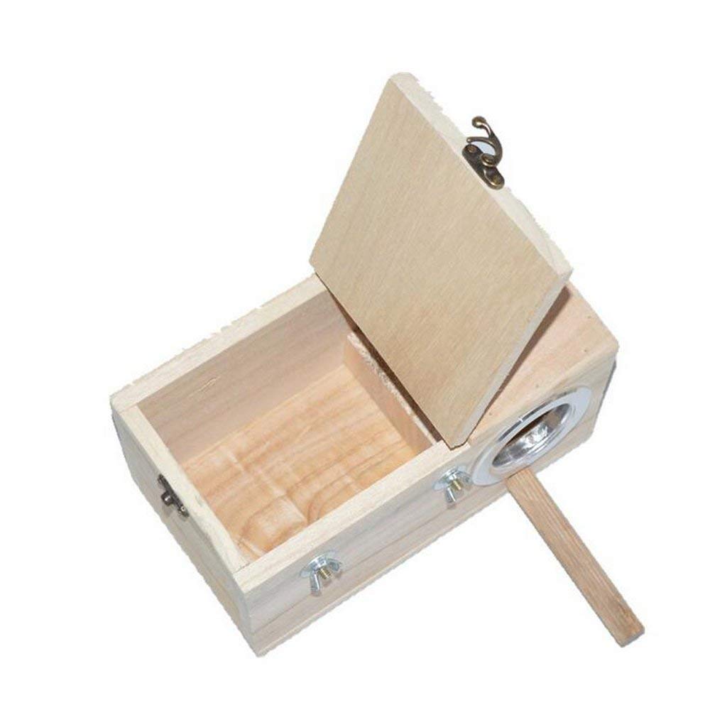 Inzopo Solid Wood Budgie Nest Box - Natural Wooden Bird House for Budgies, Lovebirds & Parakeets | Safe Breeding & Nesting Box for Pet Birds | Perfect for Aviaries, Cages & Bird Sanctuaries